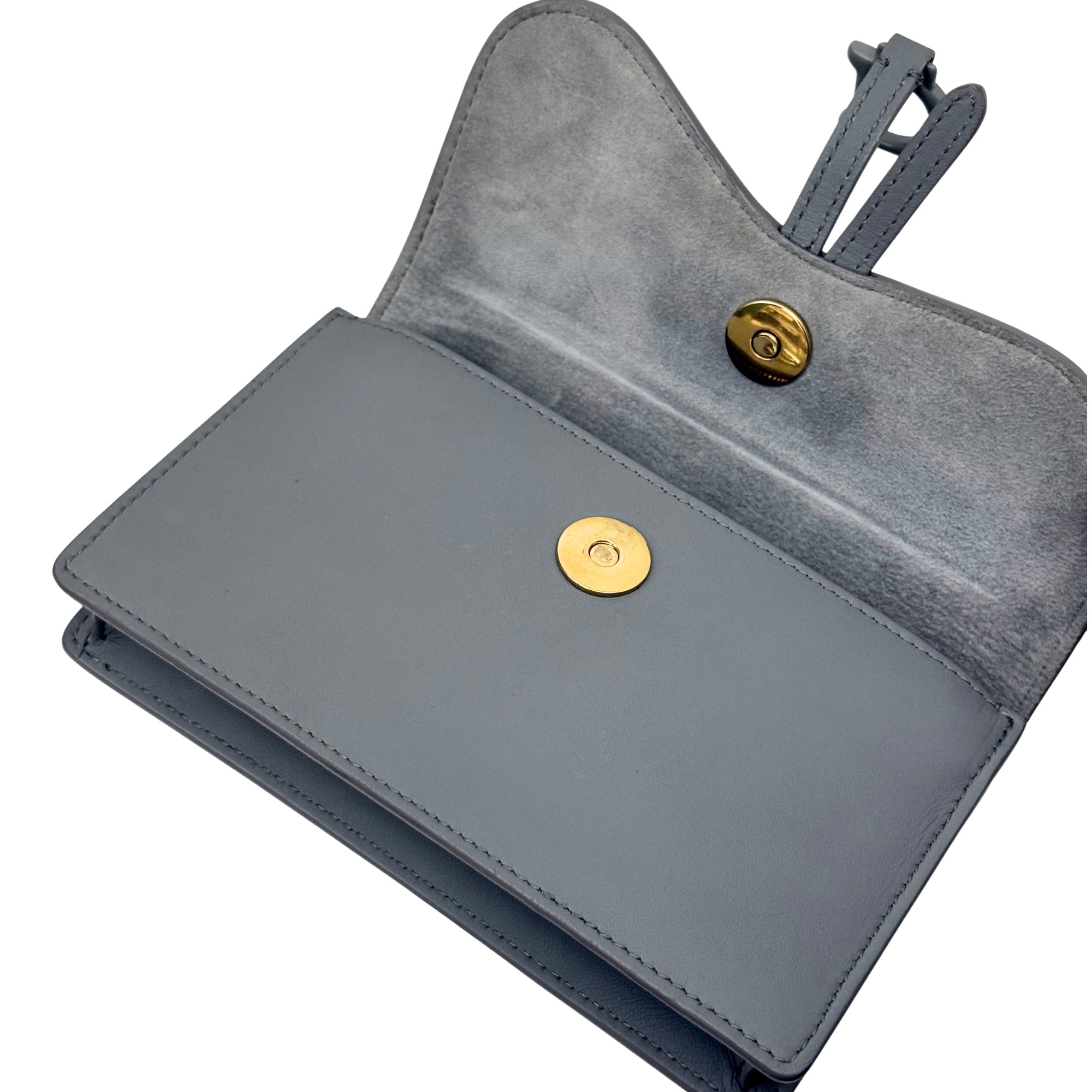 Dior Saddle Grey Leather Belt Bag (pre-owned)
