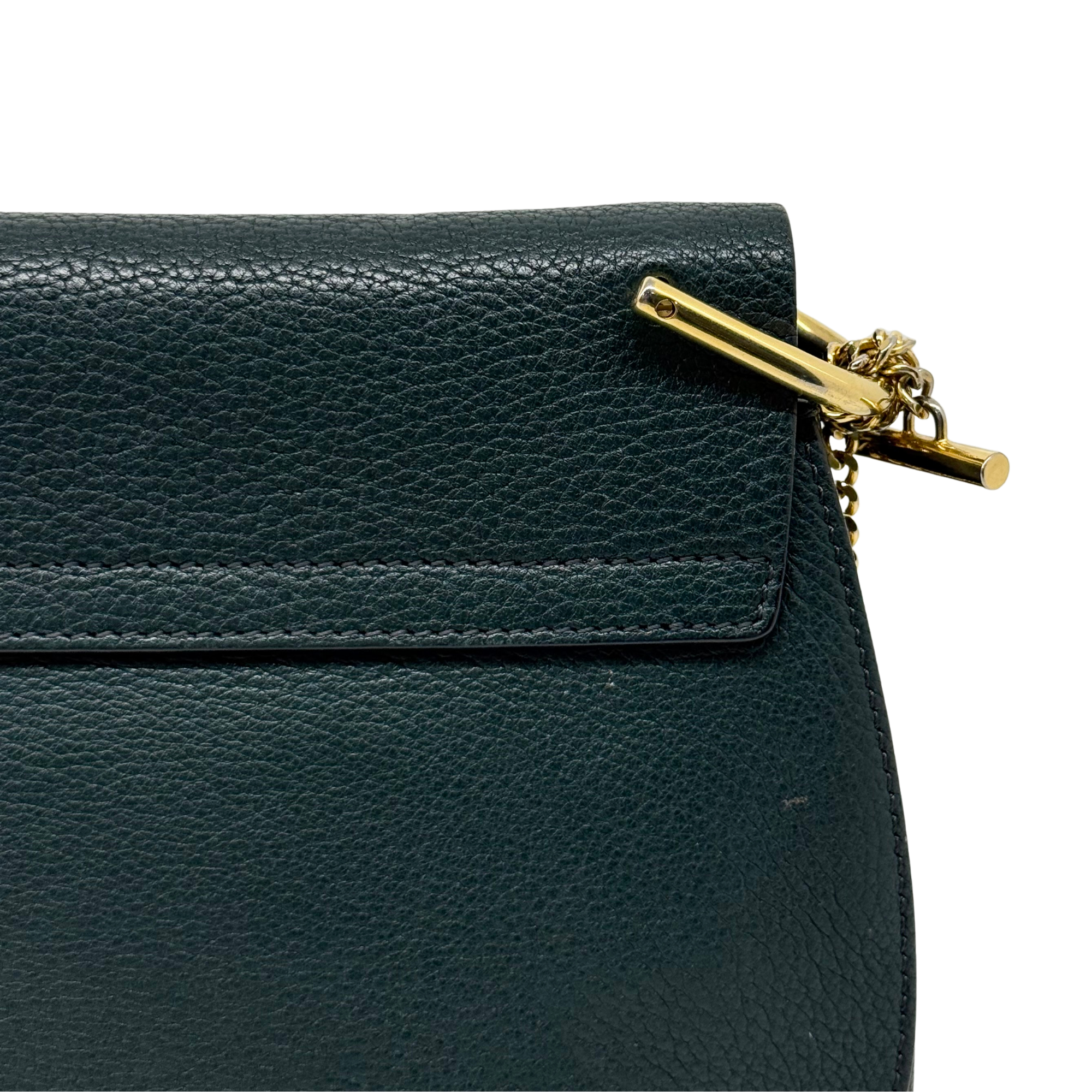Chloe Green Leather Medium Drew Shoulder Bag (pre-owned)