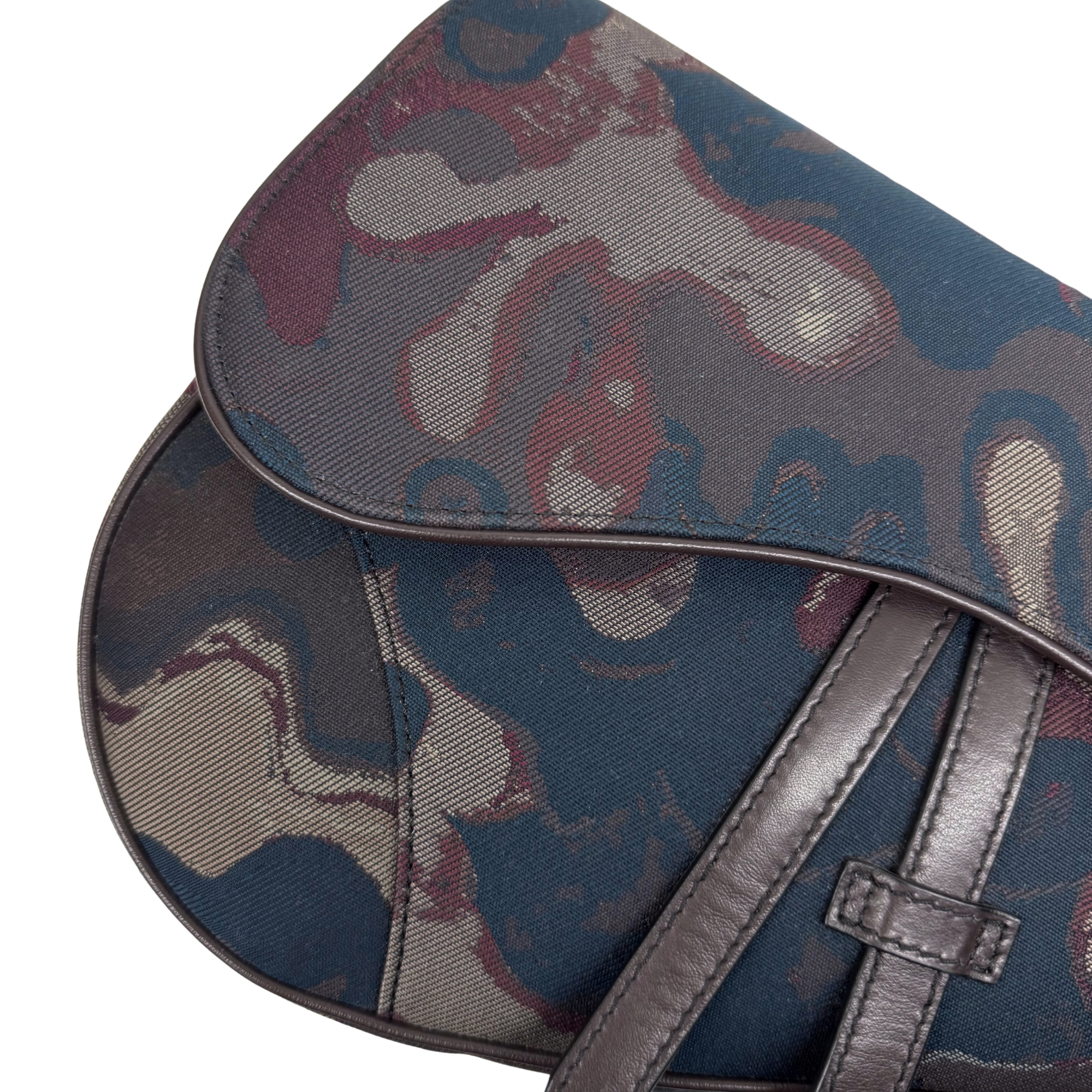 Christian Dior x Peter Doig Camouflage Saddle Messenger Bag (pre-owned)