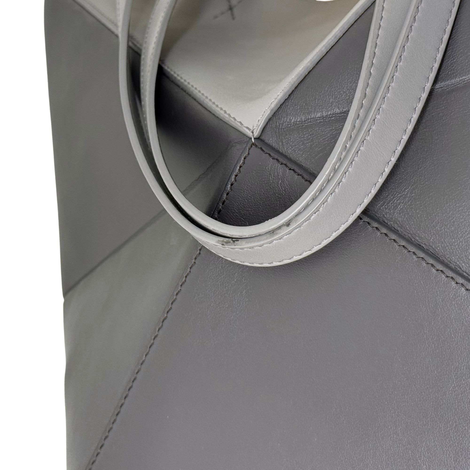 Loewe Grey Puzzle Fold Medium Leather Tote Bag (pre-owned)