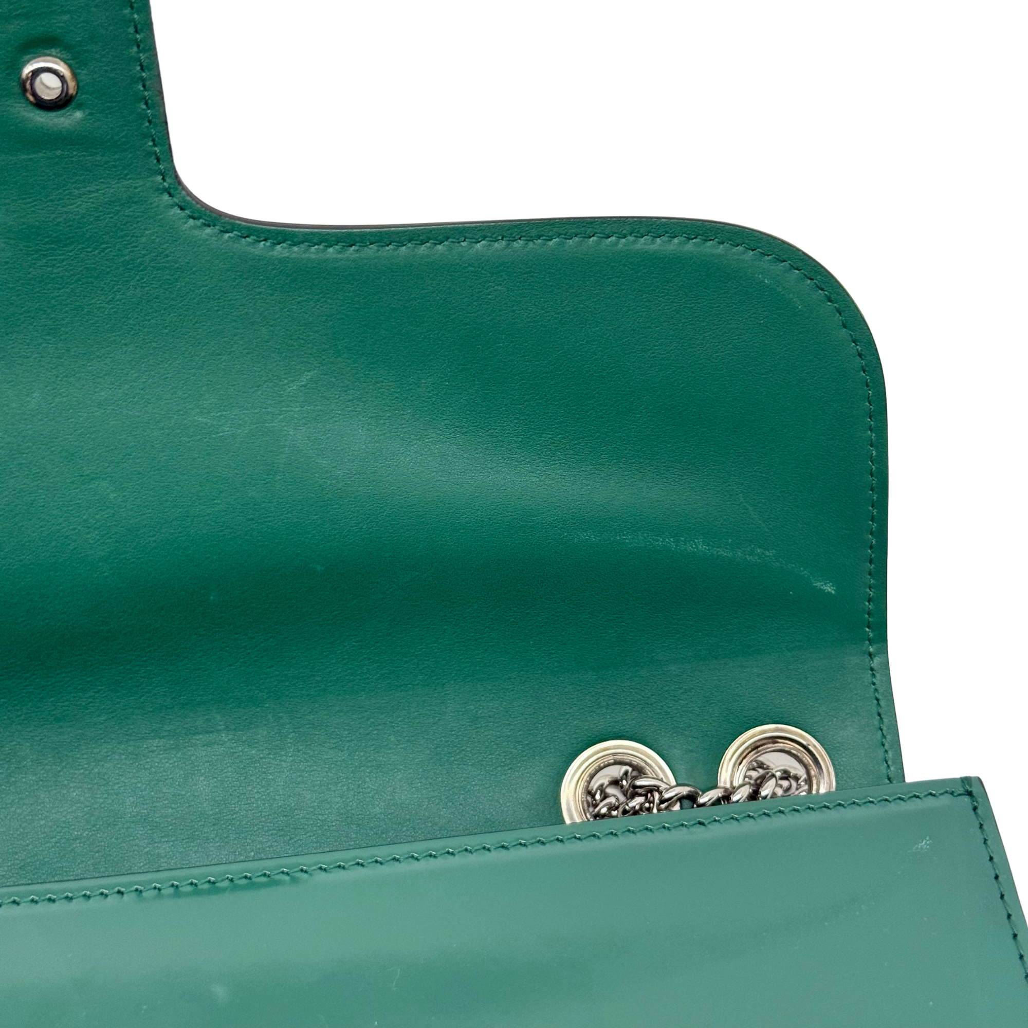 Gucci Green Patent Interlocking G medium crossbody bag (pre-owned)