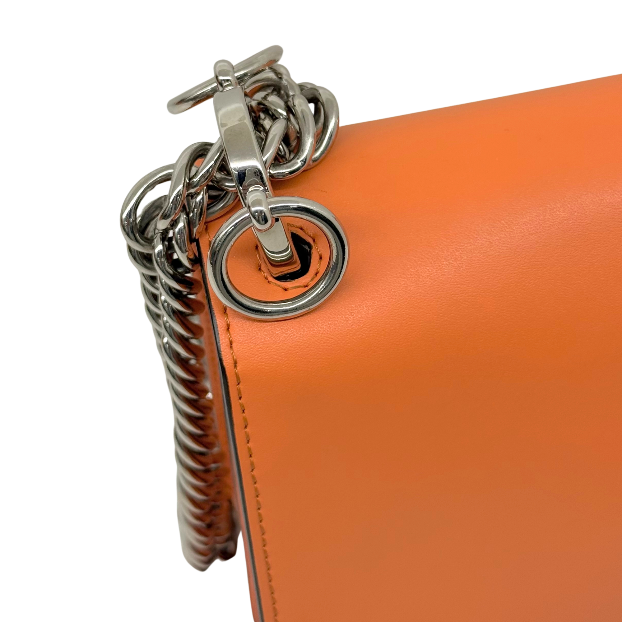 Fendi Kan I Small shoulder bag in orange leather (pre-owned)