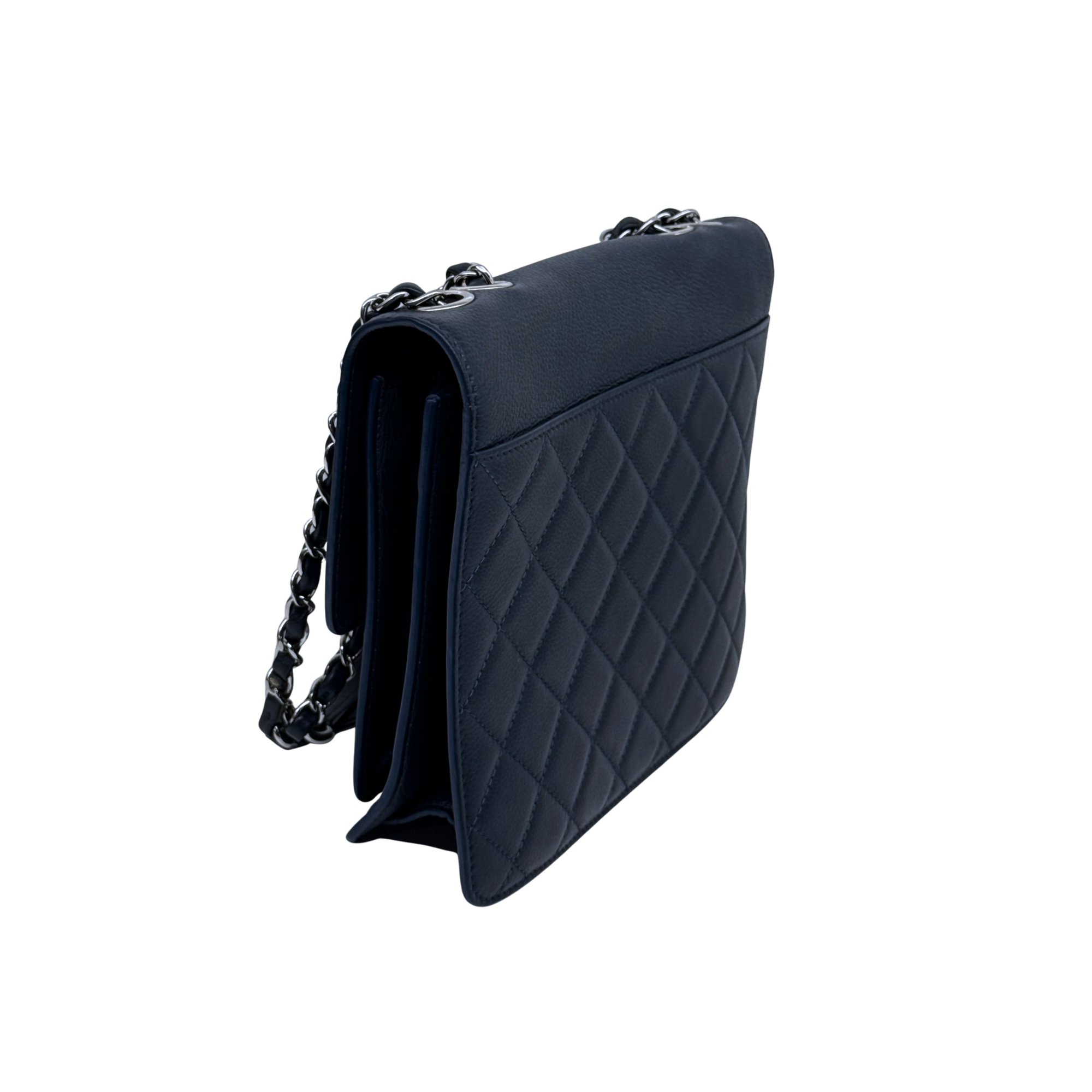 Chanel 2017 Chanel Navy Blue Quilted Leather Urban Companion Flap Bag (pre-owned)