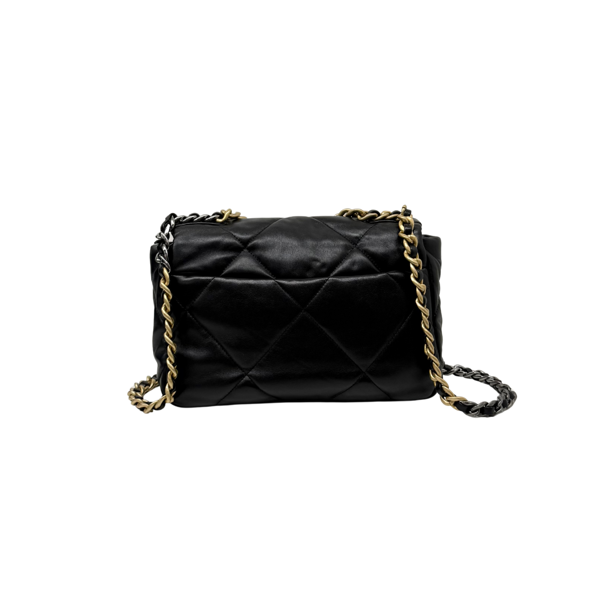 Chanel C19 Small Black Lambskin Leather Flap microchipped  (pre-owned)
