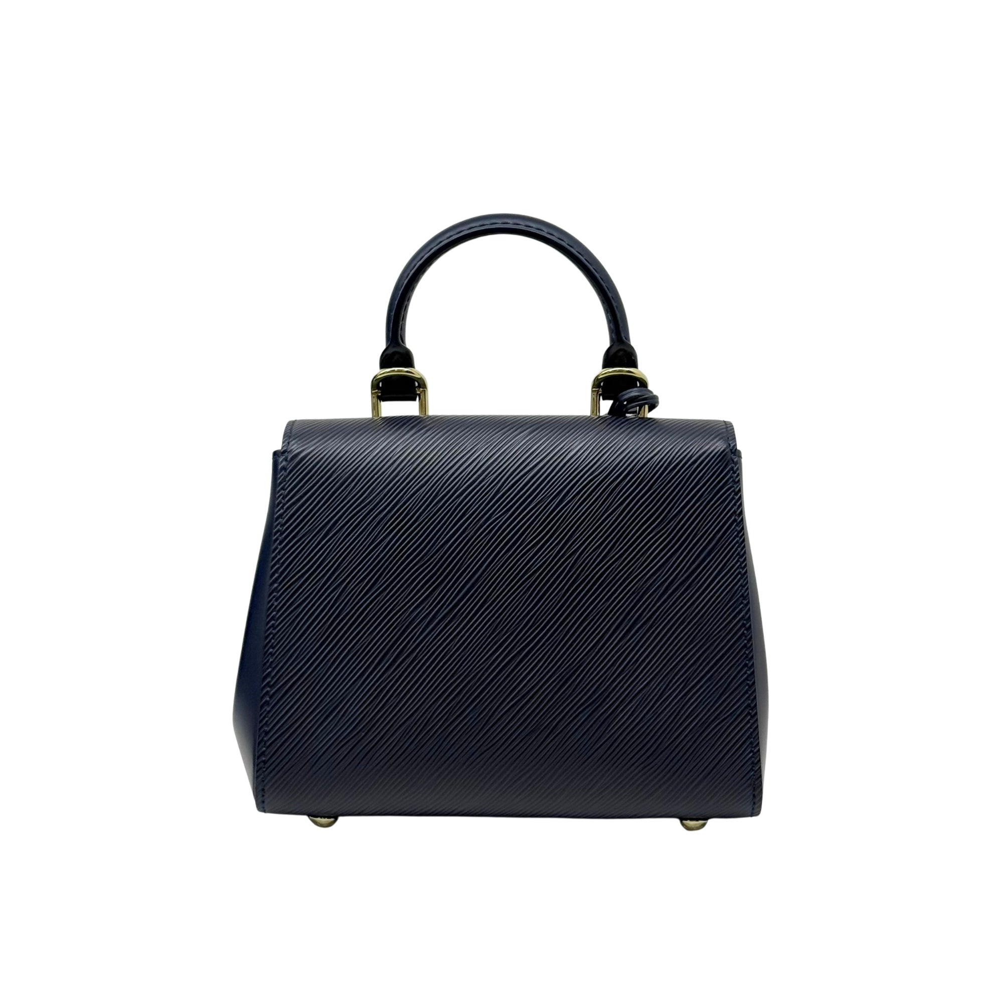 Louis Vuitton Cluny Top Handle Bag Epi Leather Mini Navy Blue (pre-owned)