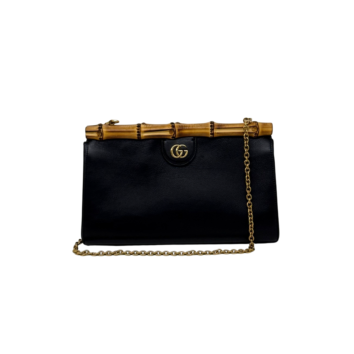 Gucci Diana clutch black with bamboo top closure (pre-owned)