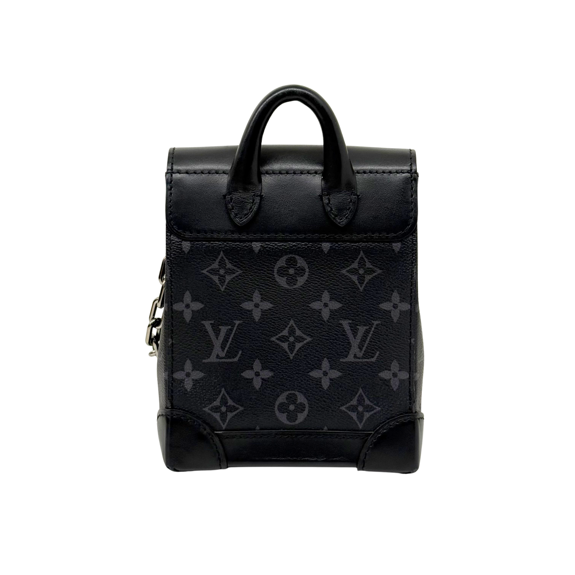 Louis Vuitton Nano Steamer Black Monogram Canvas Top Handle Bag (pre-owned)