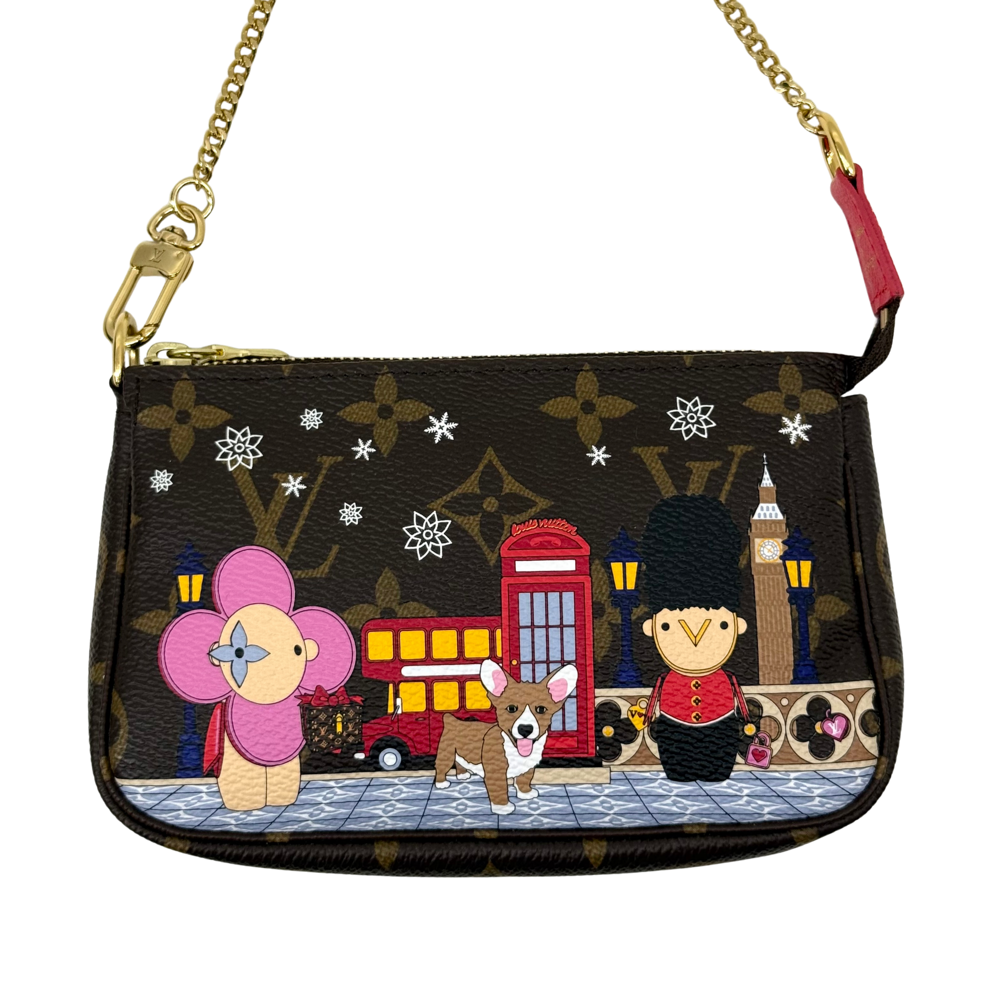 Louis Vuitton Monogram Christmas Animation London Pochette Accessories Mini clutch bag (pre-owned)