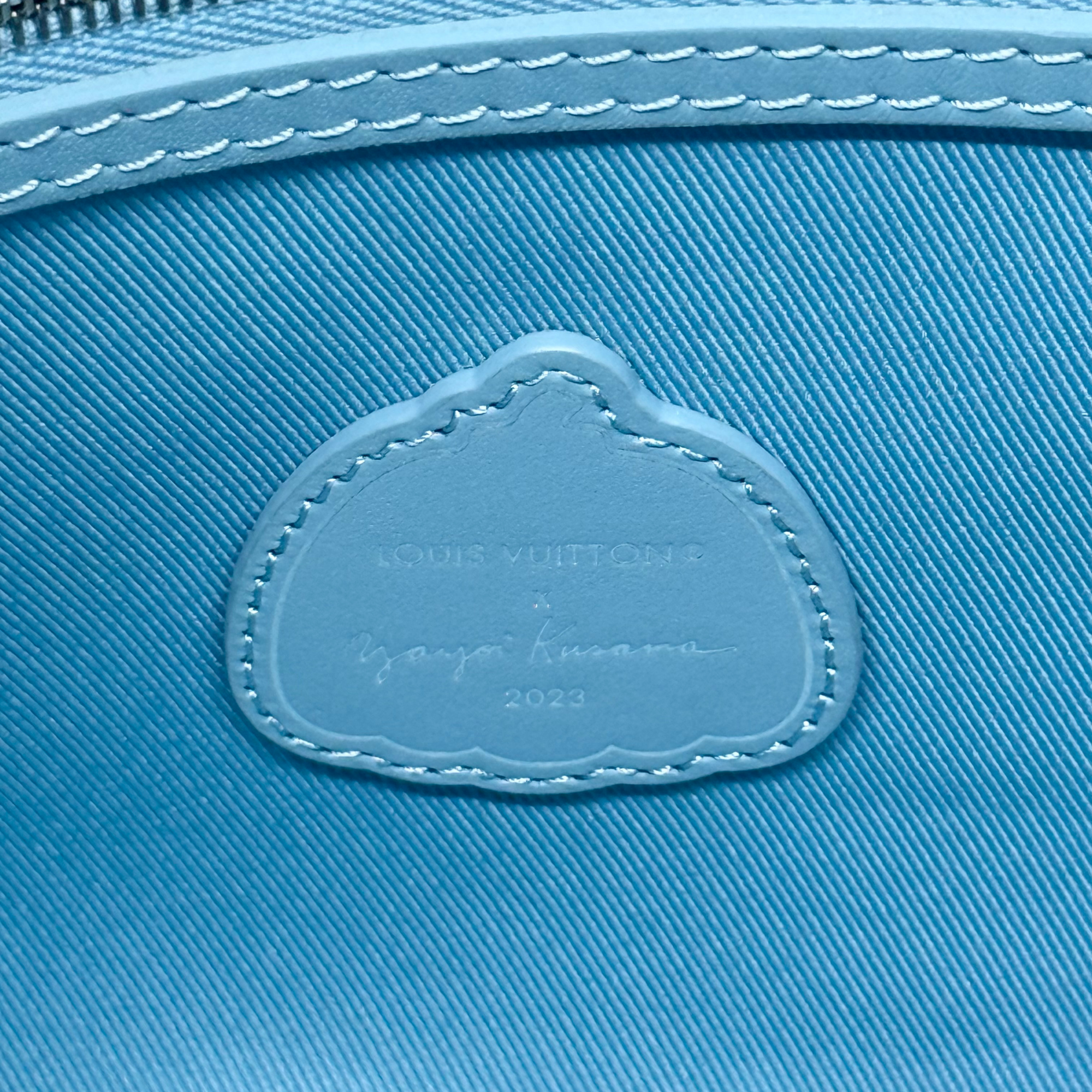 Louis Vuitton x Yayoi Kusama Keepall 50 light blue Taurillon leather (pre-owned)