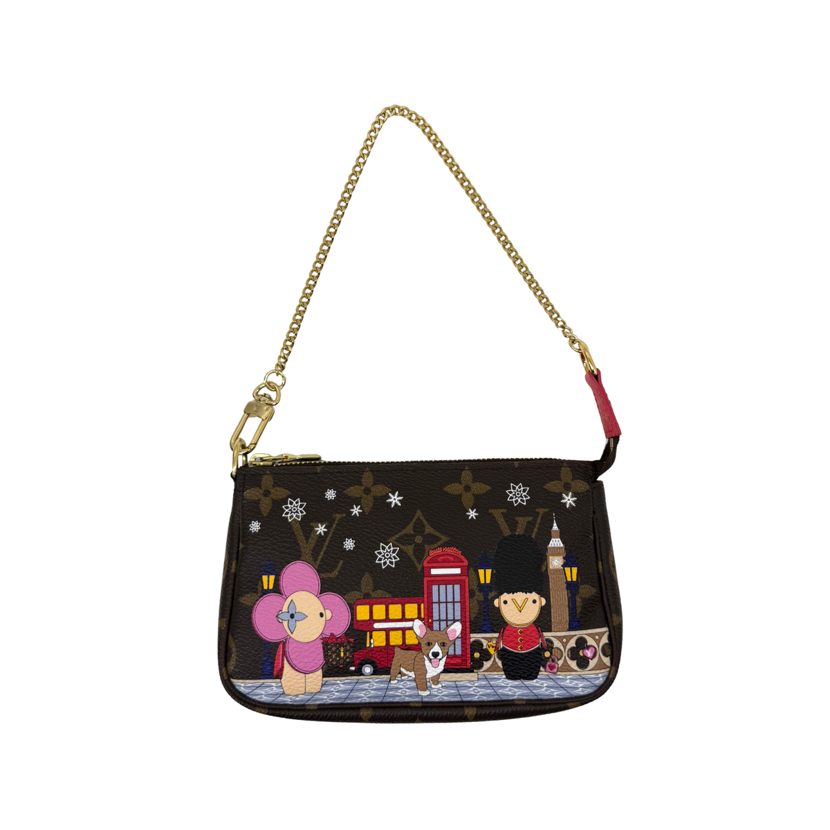 Louis Vuitton Monogram Christmas Animation London Pochette Accessories Mini clutch bag (pre-owned)