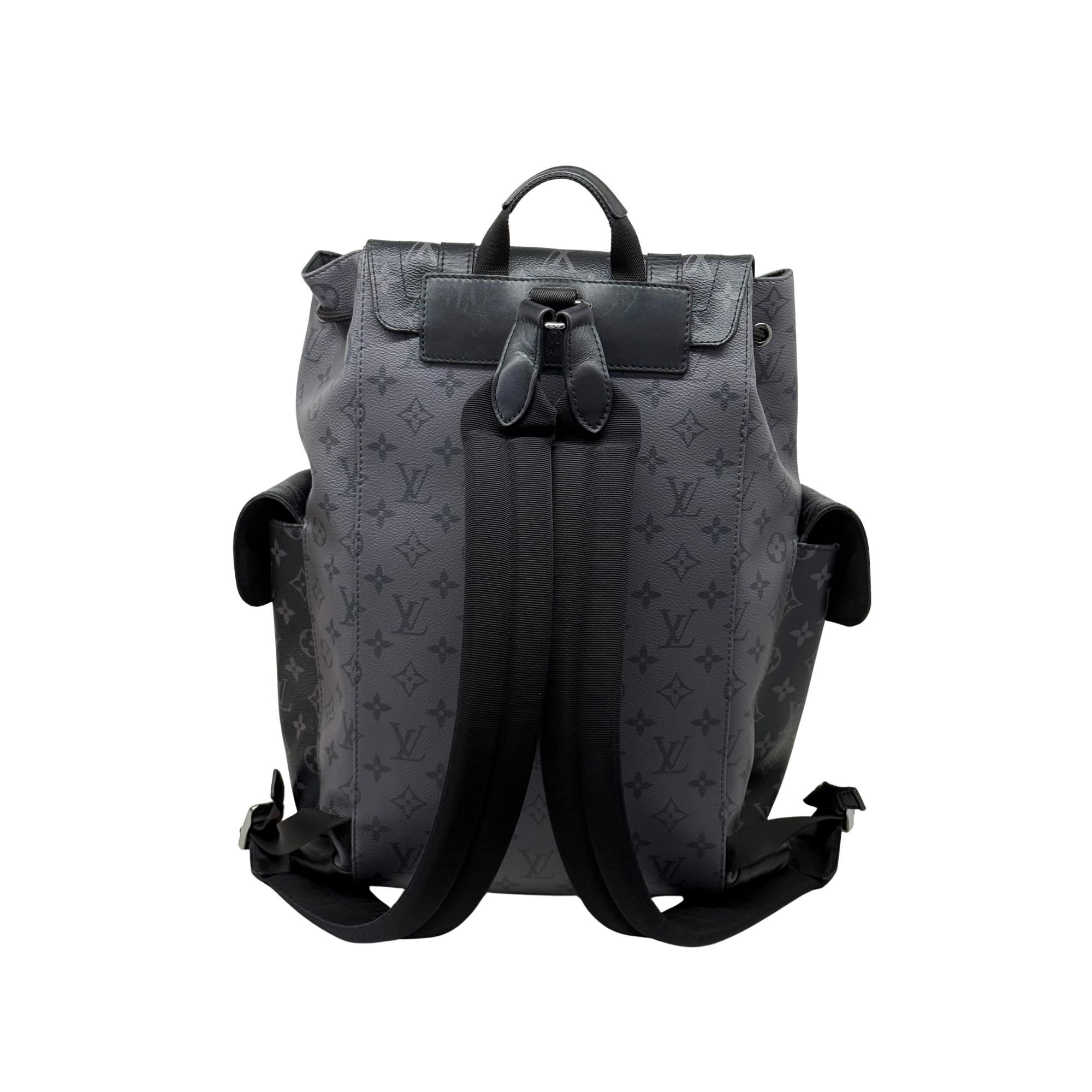 Louis Vuitton Christopher GM Eclipse Monogram Canvas PVC Leather Backpack Bag (pre-owned)