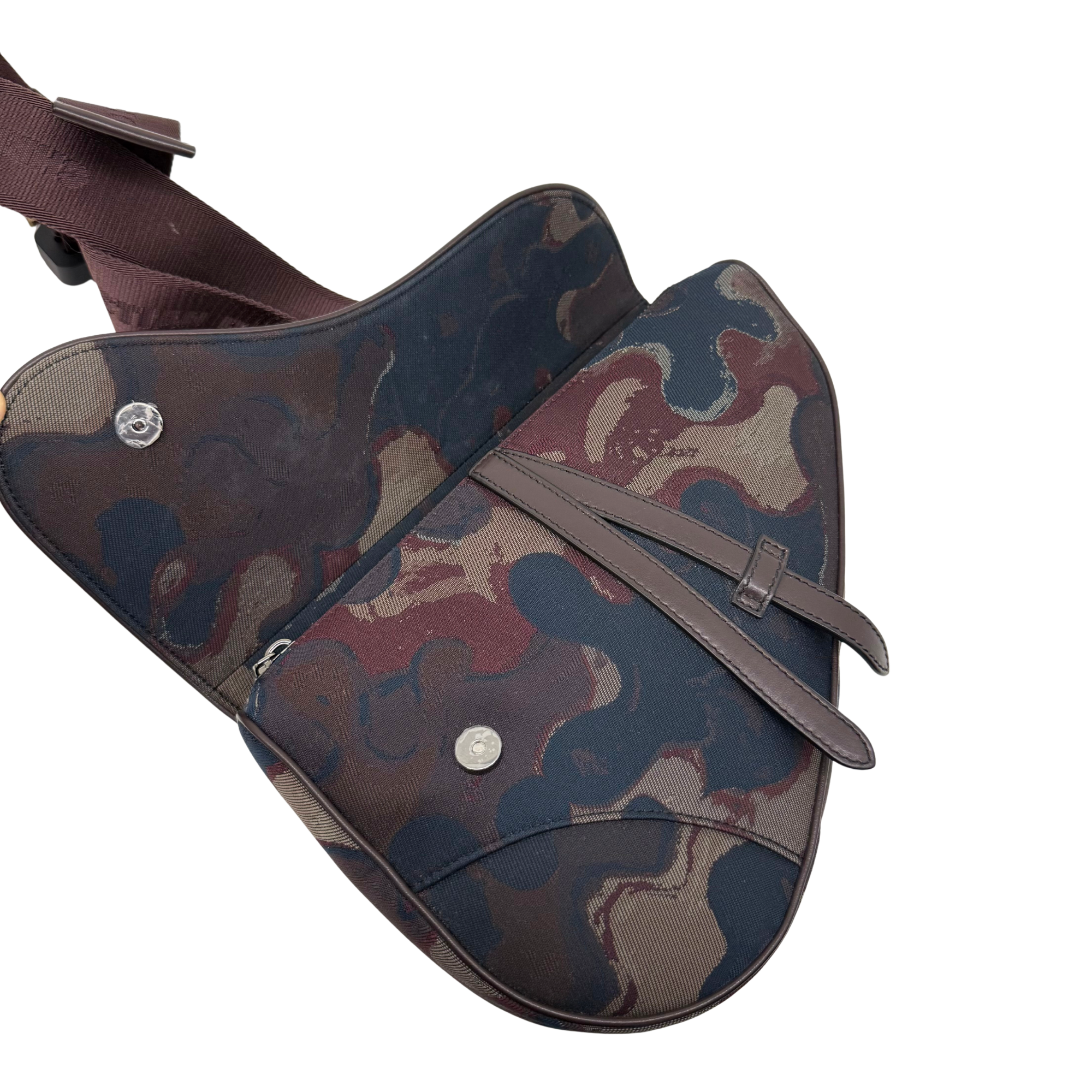 Christian Dior x Peter Doig Camouflage Saddle Messenger Bag (pre-owned)