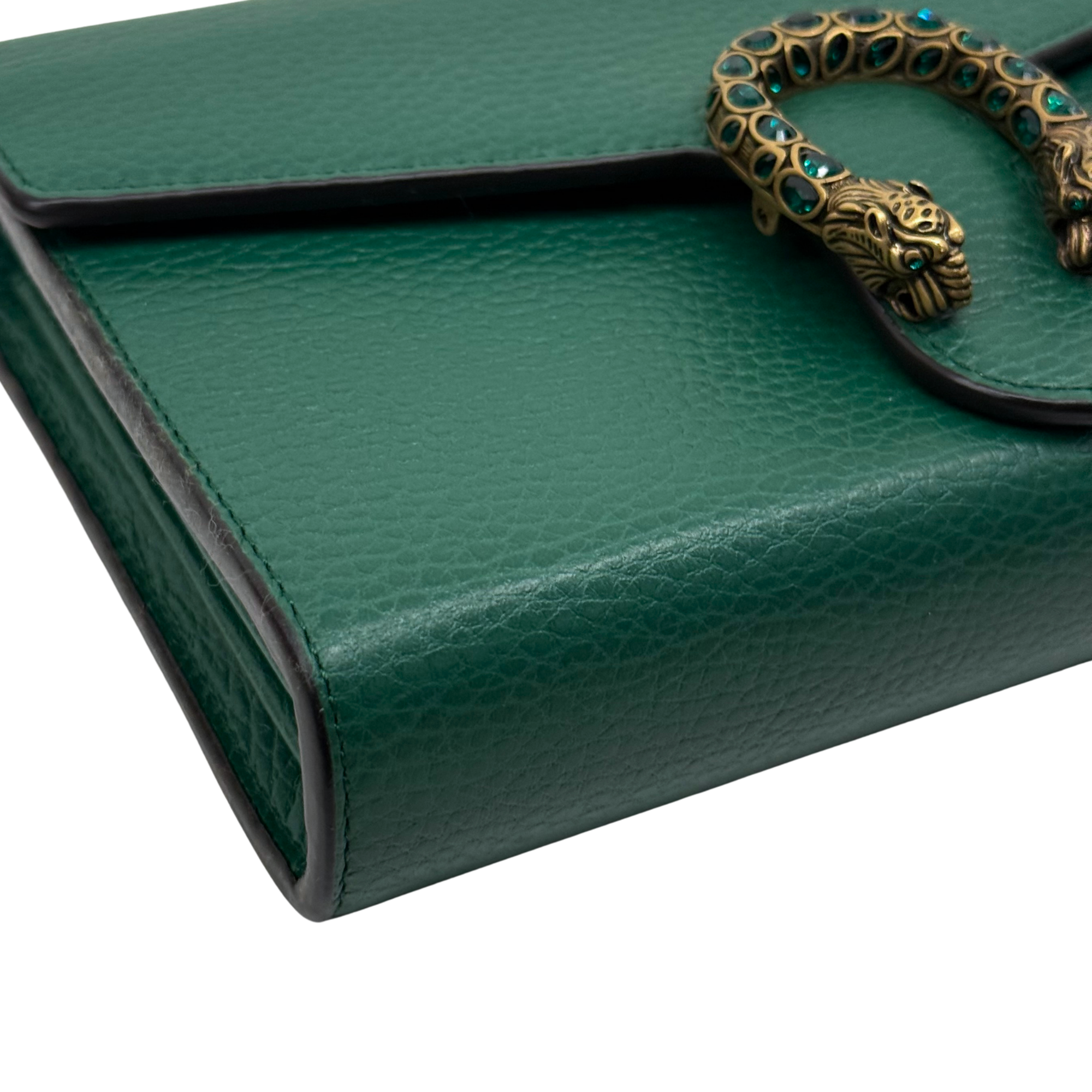 Gucci Calfskin Dionysus Wallet on Chain crossbody Green (brand new)