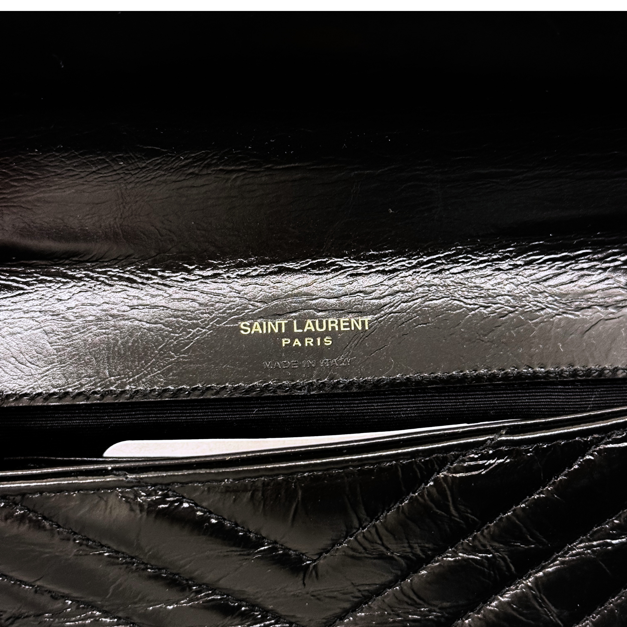 YSL Saint Laurent Black Mini College Chain Quilted Shoulder Bag in Leather (brand new)