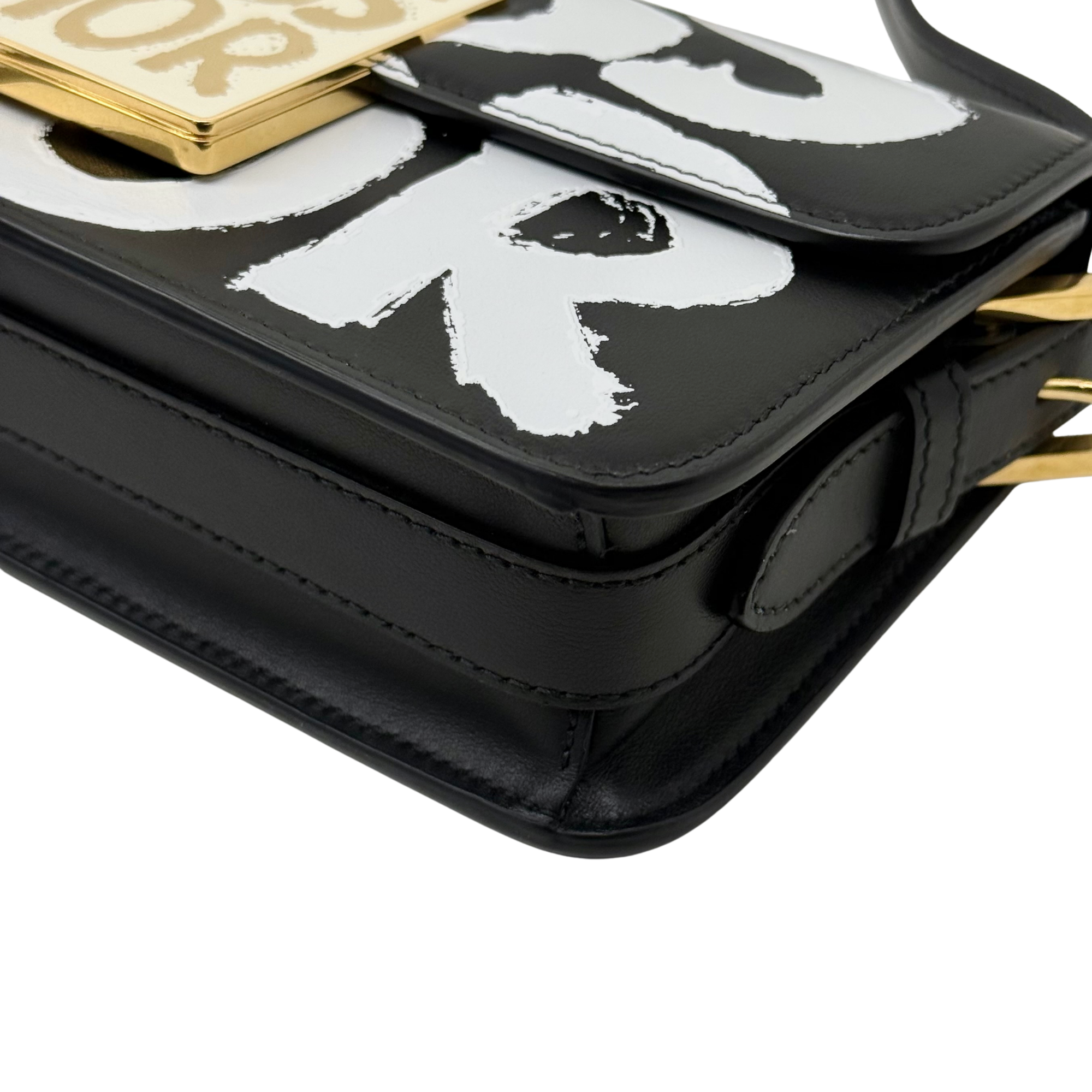 Dior Calfskin Graffiti Printed Miss Dior Flap Black White (brand new)
