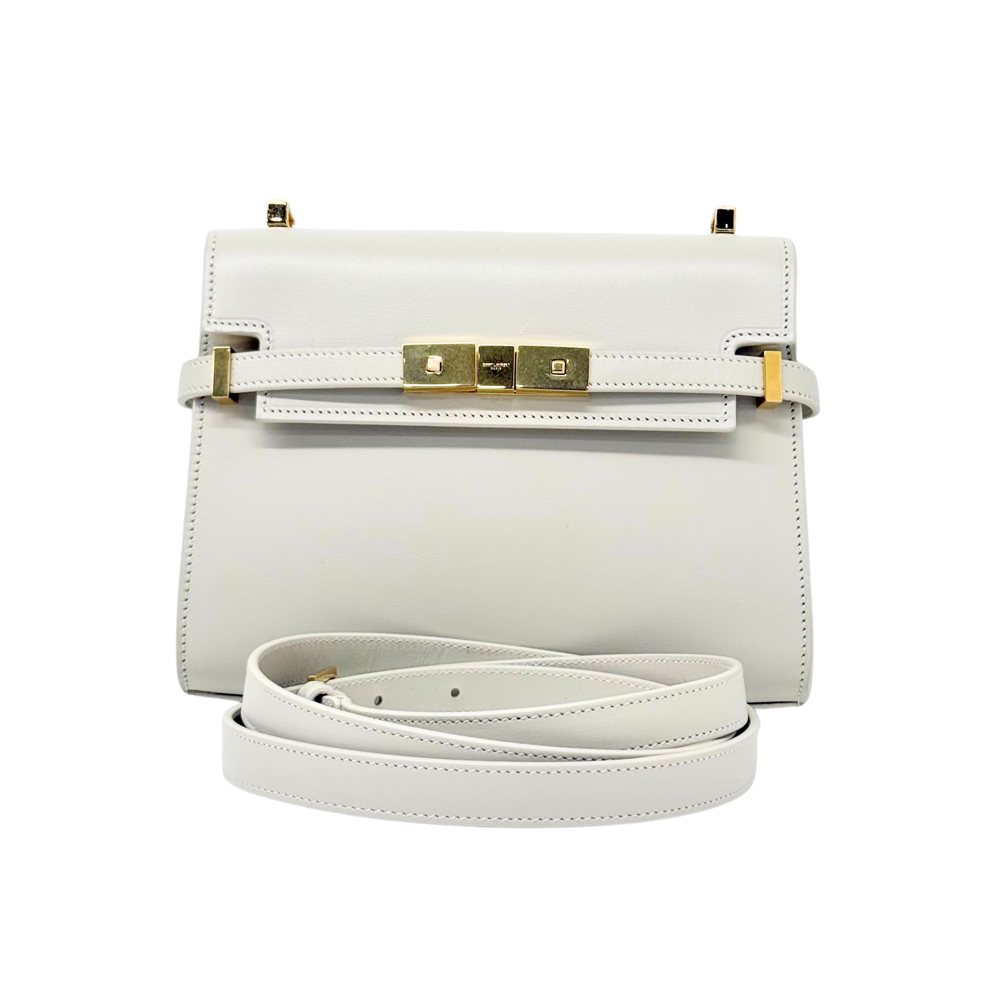 YSL Yves Saint Laurent Paris Cream Leather Manhattan Shoulder Bag (brand new)