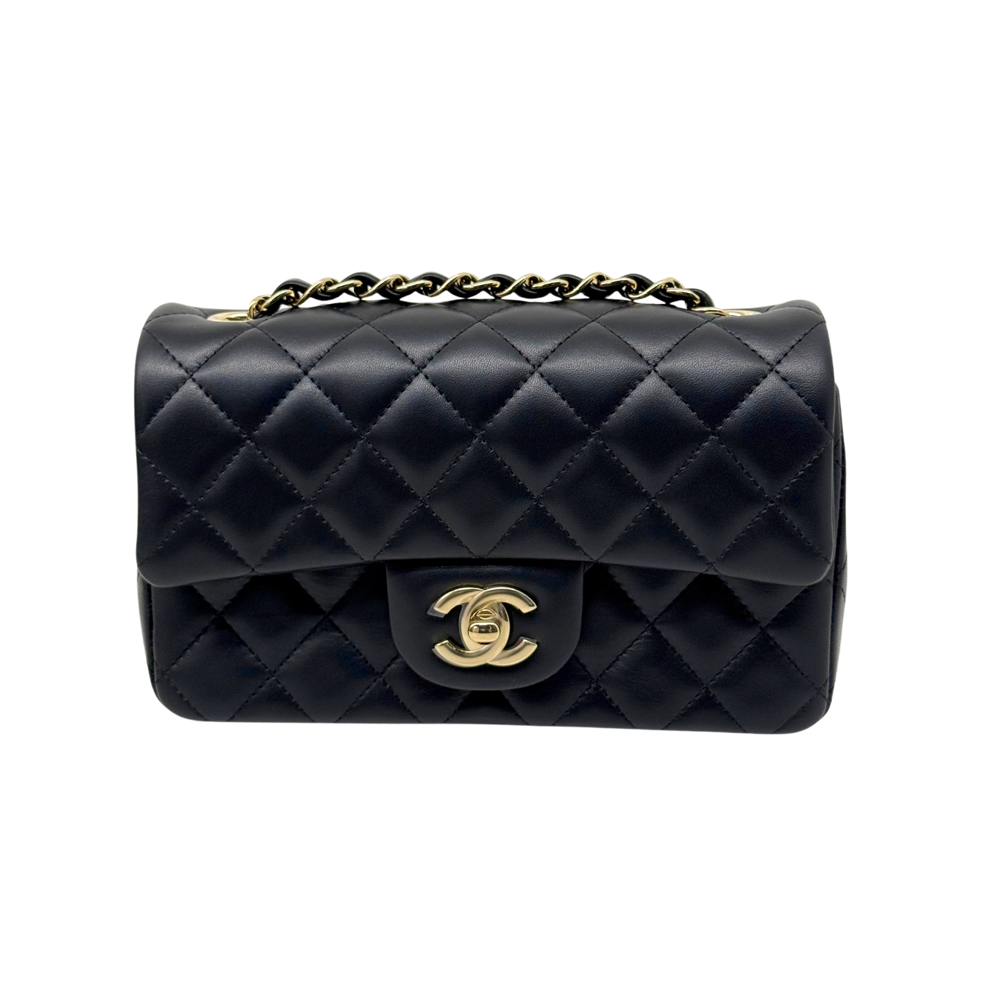 Chanel black bag soft leather gold hardware