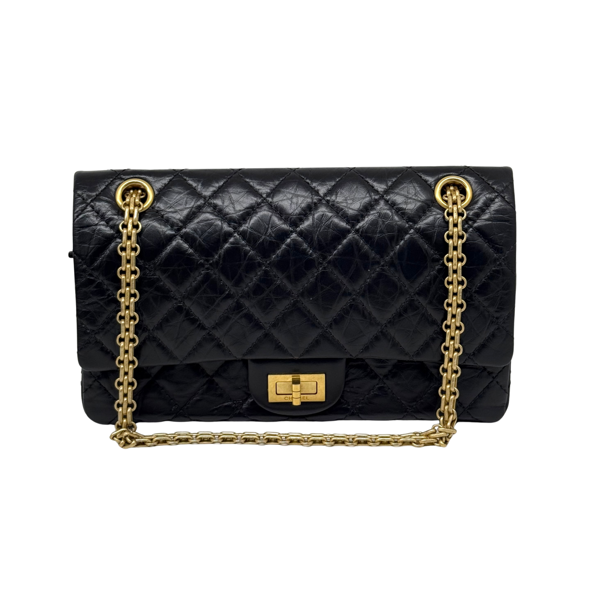 Chanel black bag medium rectangle lock
