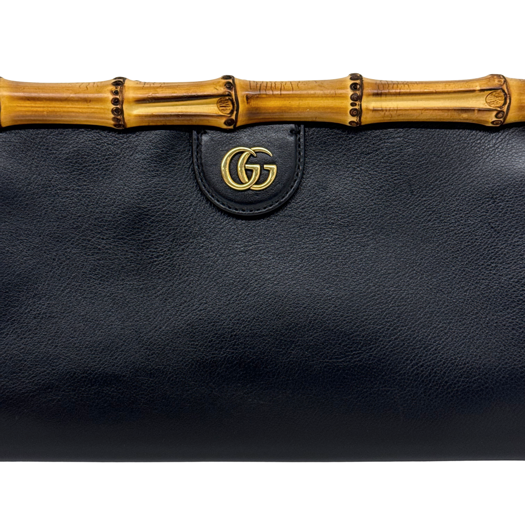 Gucci Diana clutch black with bamboo top closure (pre-owned)