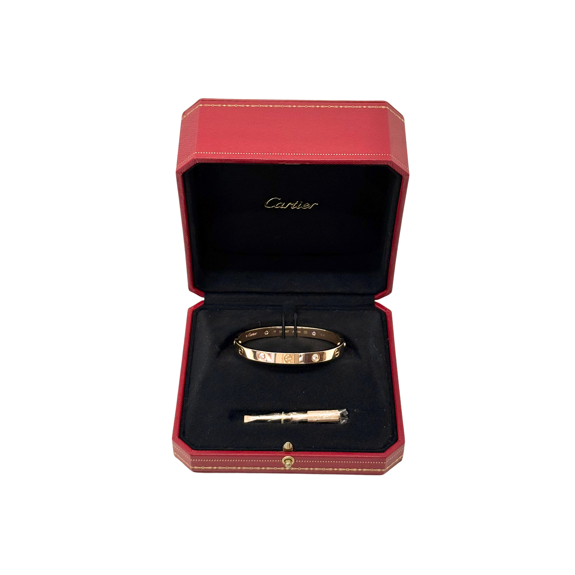 Cartier Love Bracelet, Classic Model, Brushed, 4 Diamonds (pre-owned)