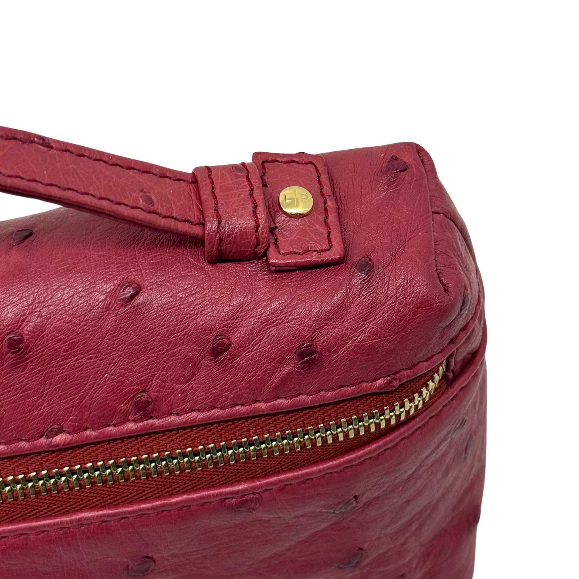 Loro Piana Light Pomegranate Ostrich L19 Pouch (pre-owned)