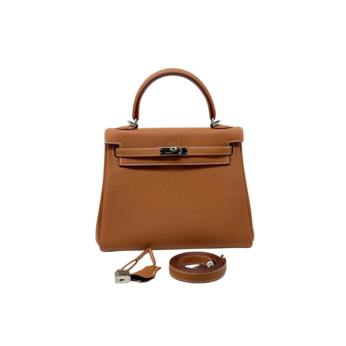 Hermès 2025 Kelly 25 Retourne Togo Gold PHW (pre-owned)