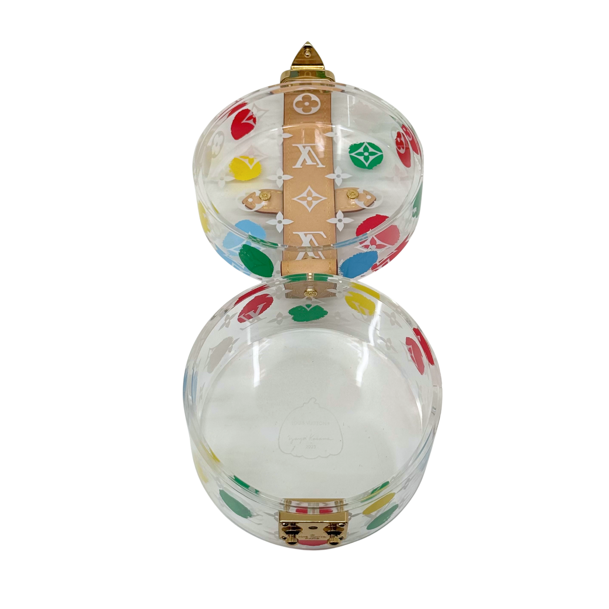 Louis Vuitton x Yayoi Kusama Painted Dots Scott Box in transparent plexiglass (brand new - vintage)