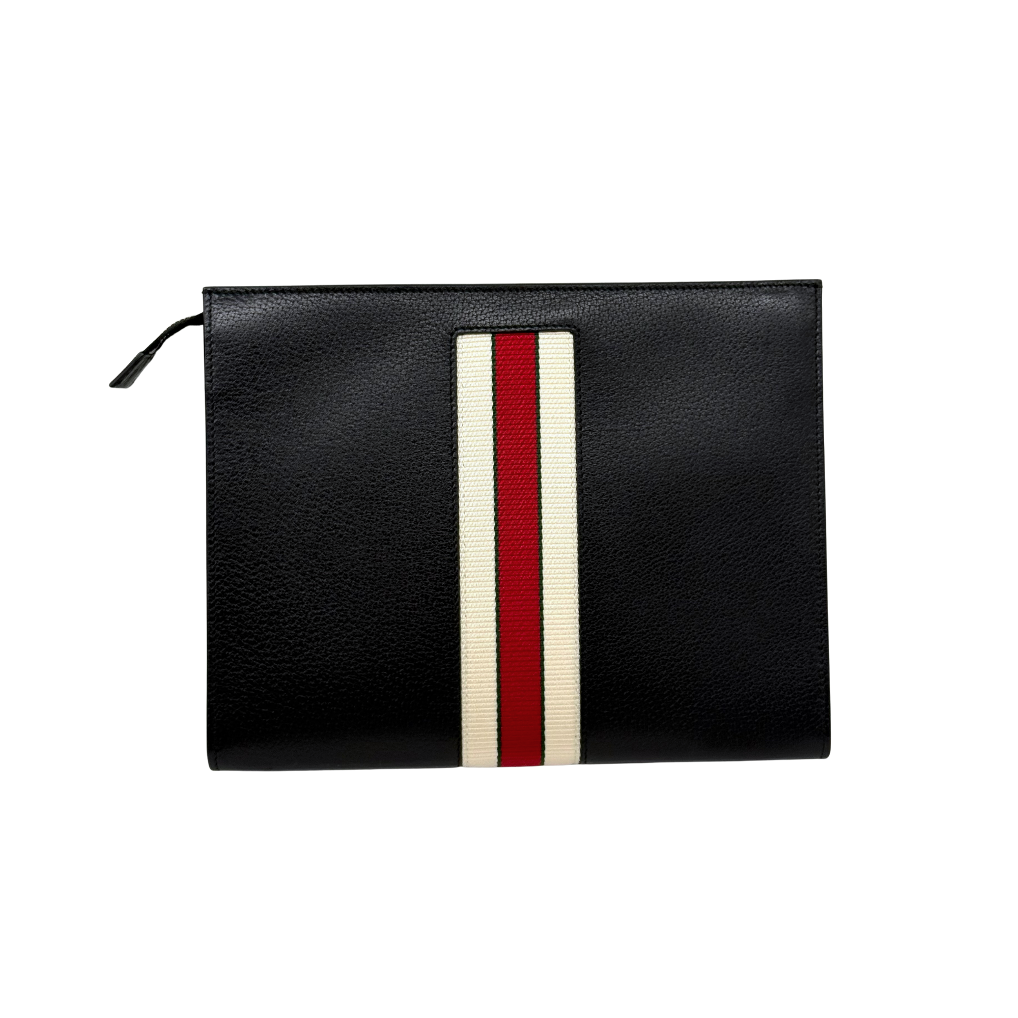 Gucci Web Stripe Logo Leather Pouch Clutch Bag (brand new)
