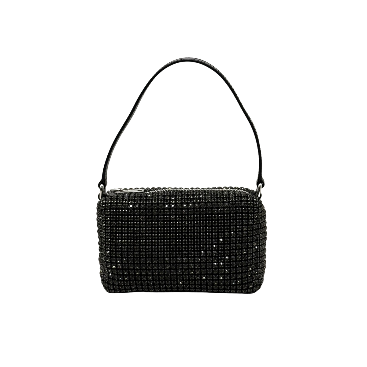 Alexander Wang Mesh Crystal Rhinestone Medium Heiress Pouch Black Silver (brand new)