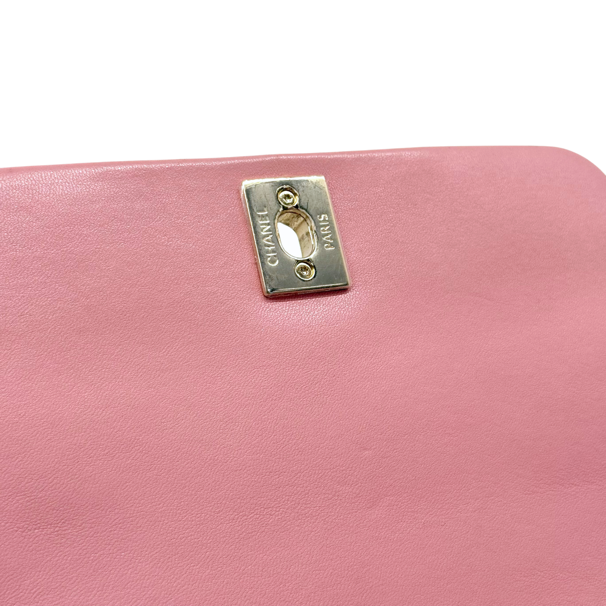 Chanel salmon pink top handle bag