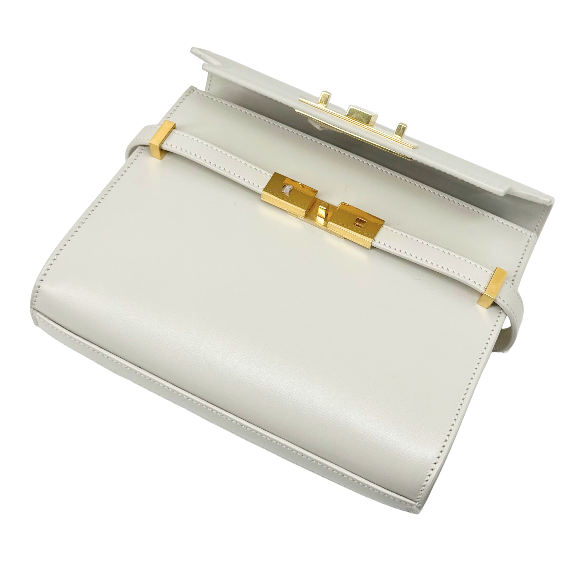 YSL Yves Saint Laurent Paris Cream Leather Manhattan Shoulder Bag (brand new)