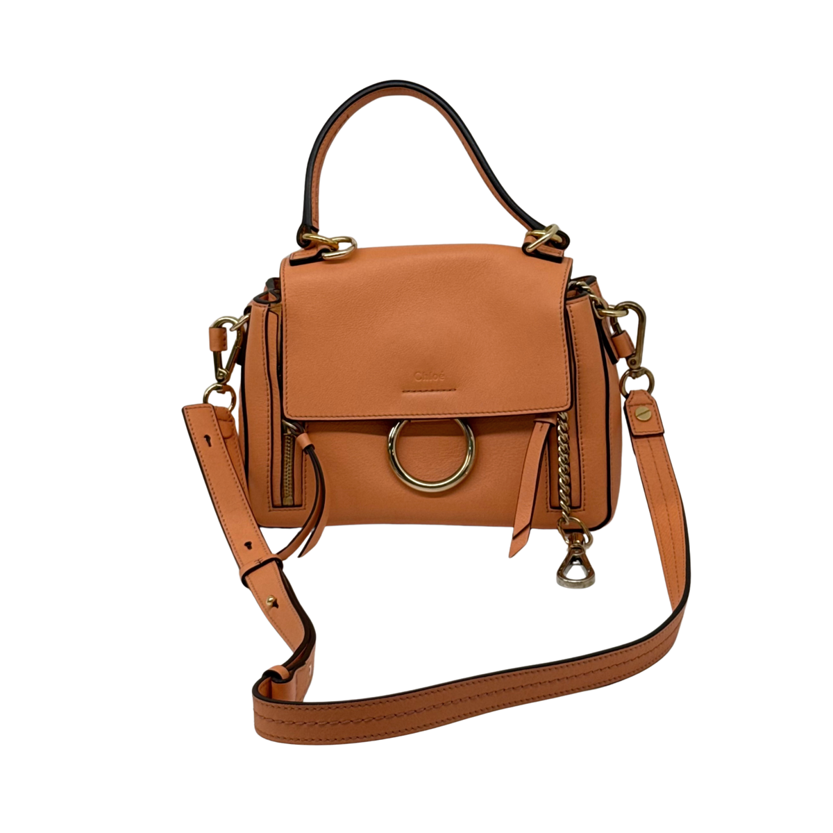 Celine Small Leather Faye Day satchel Bag Orange (pre-owned)