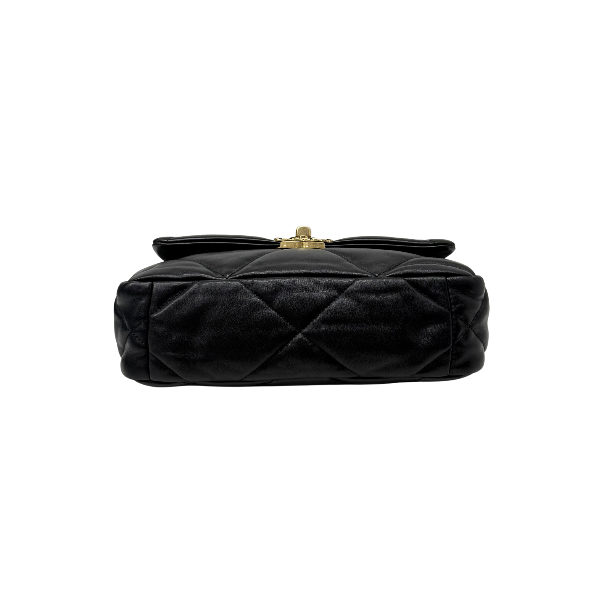 Chanel C19 Small Black Lambskin Leather Flap microchipped  (pre-owned)
