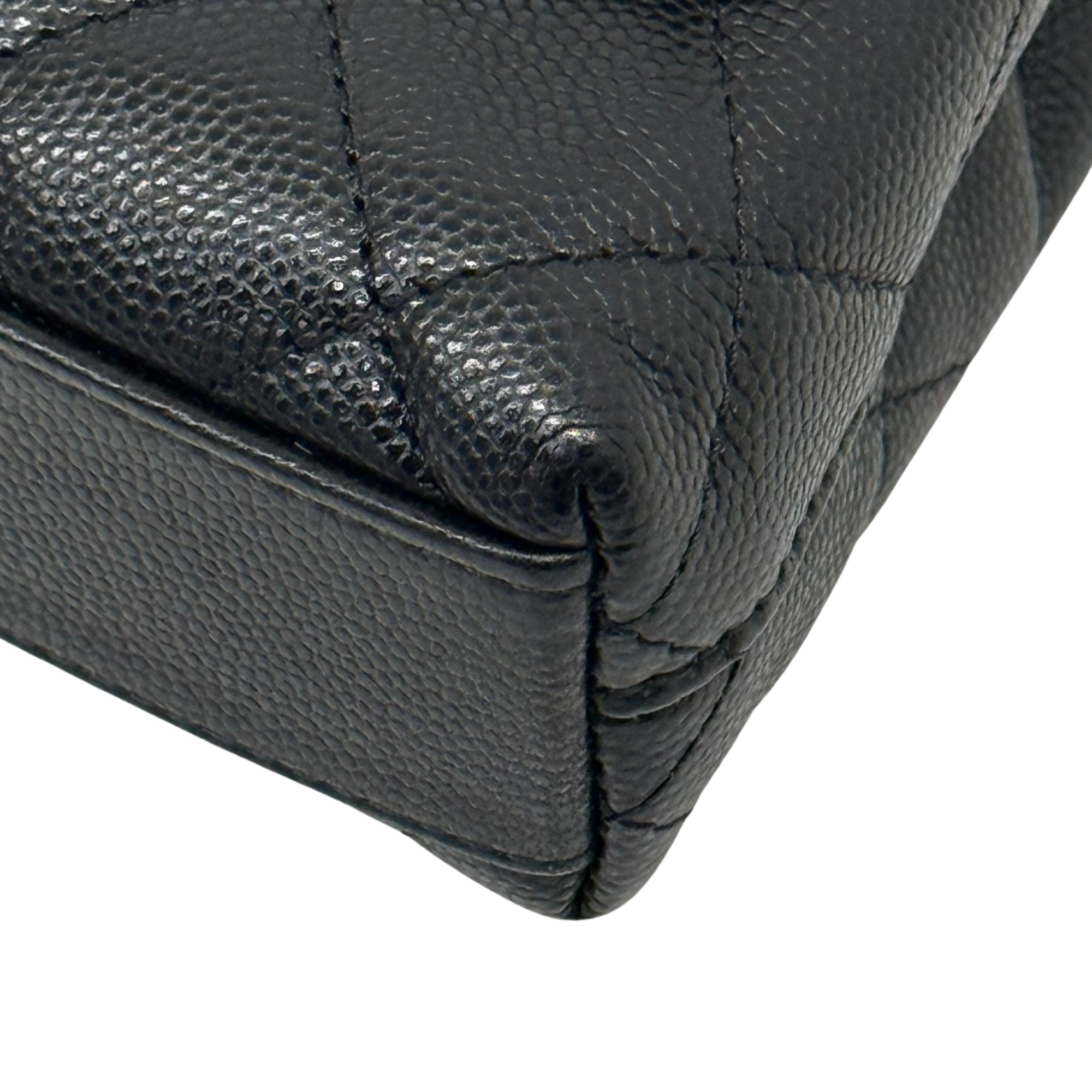Chanel top handle black caviar