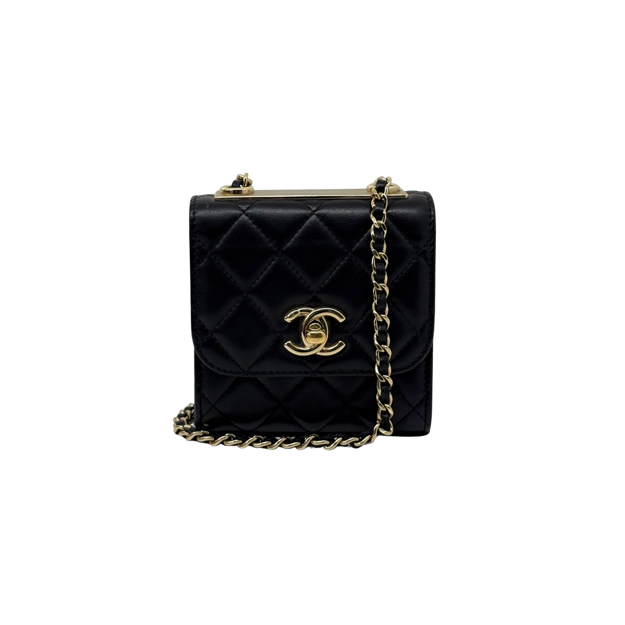 Pre-owned Chanel quilted leather shoulder bag with chain strap and gold hardware