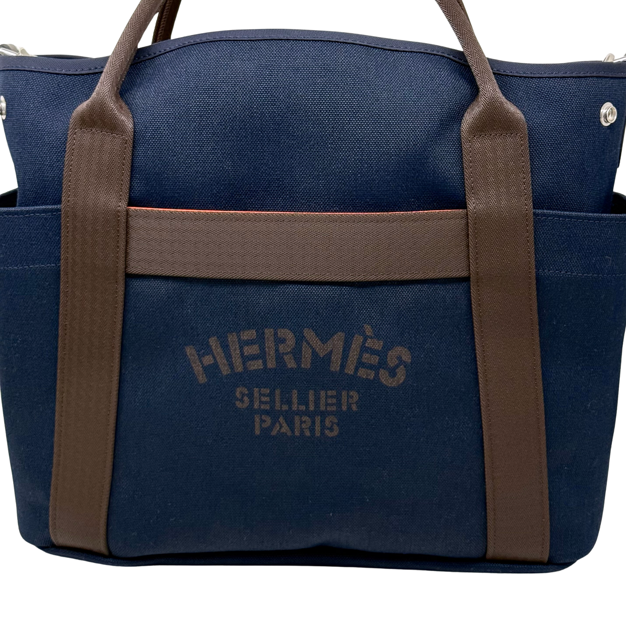 Hermes blue brown bag