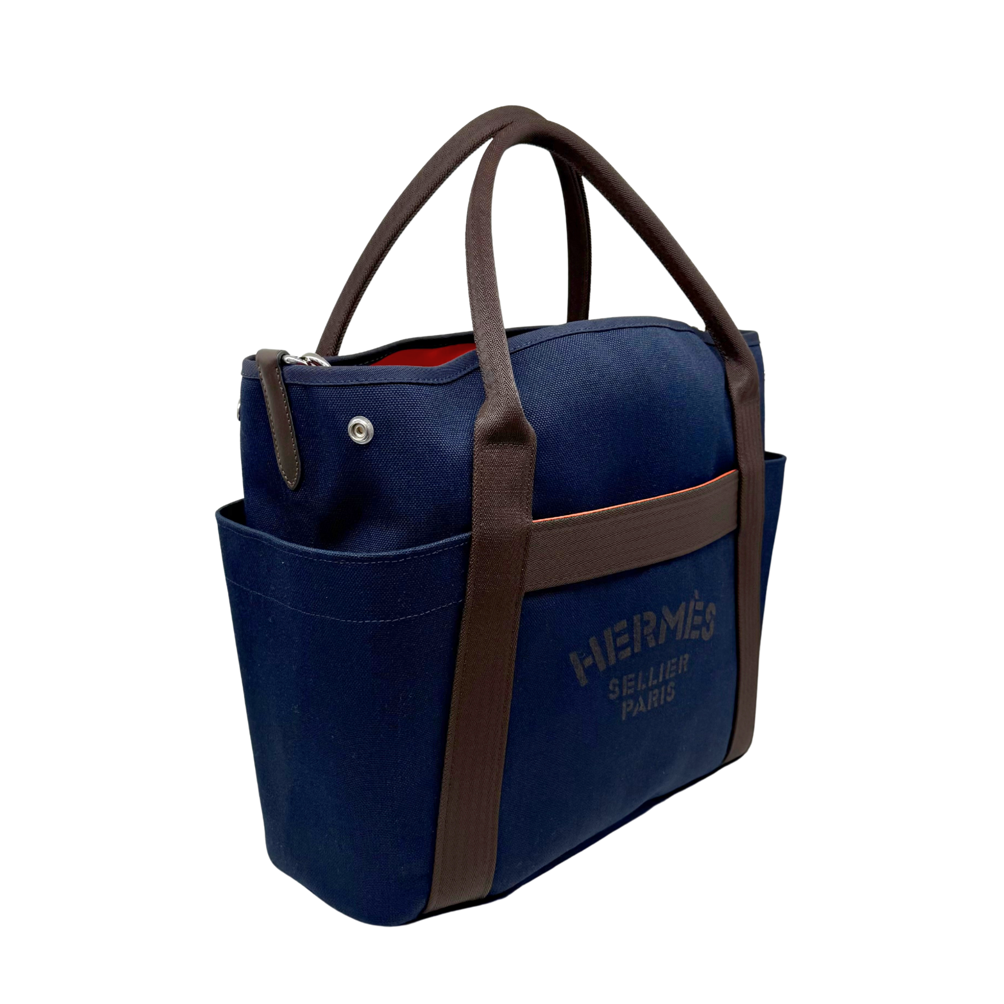 Hermes blue brown bag