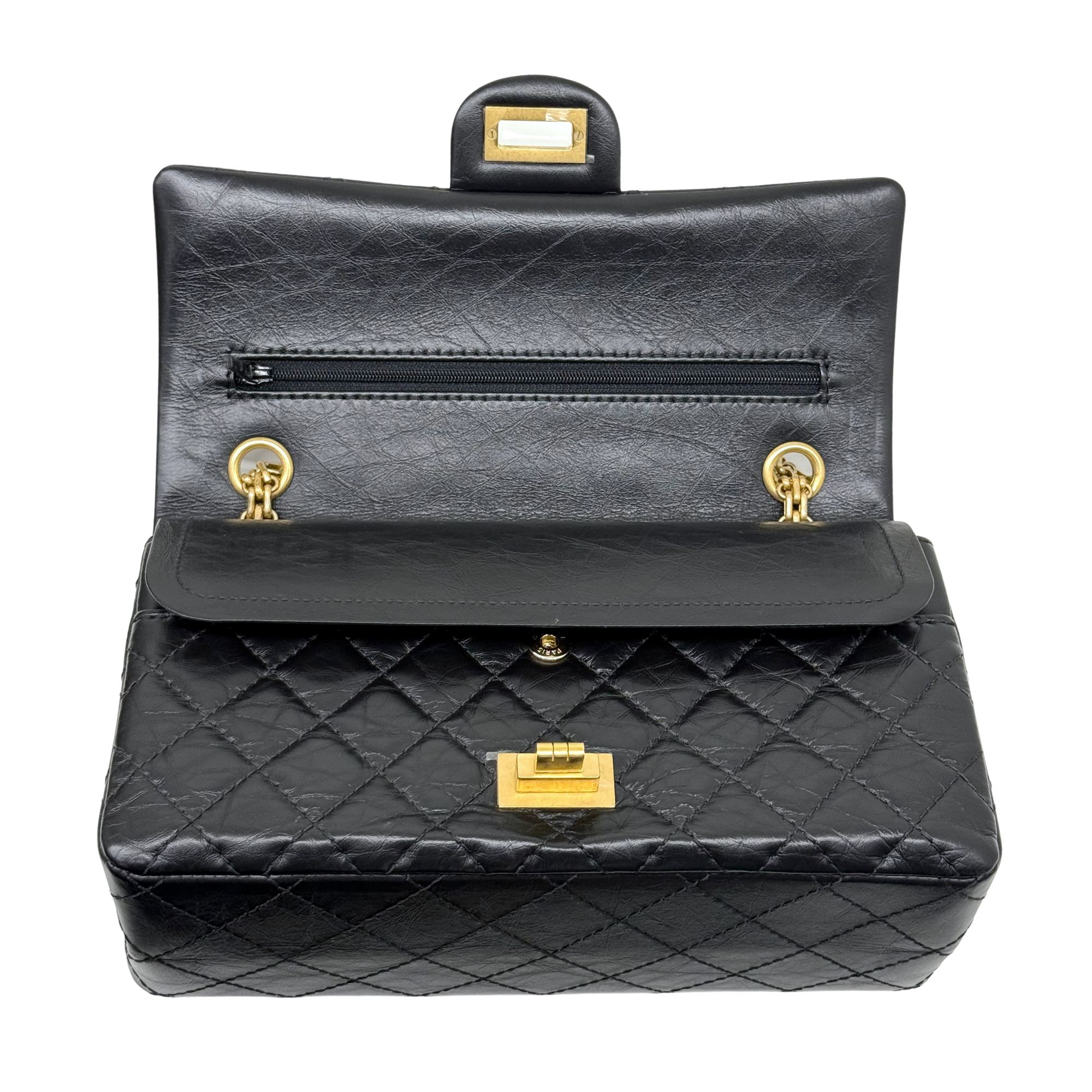 Chanel black bag medium rectangle lock