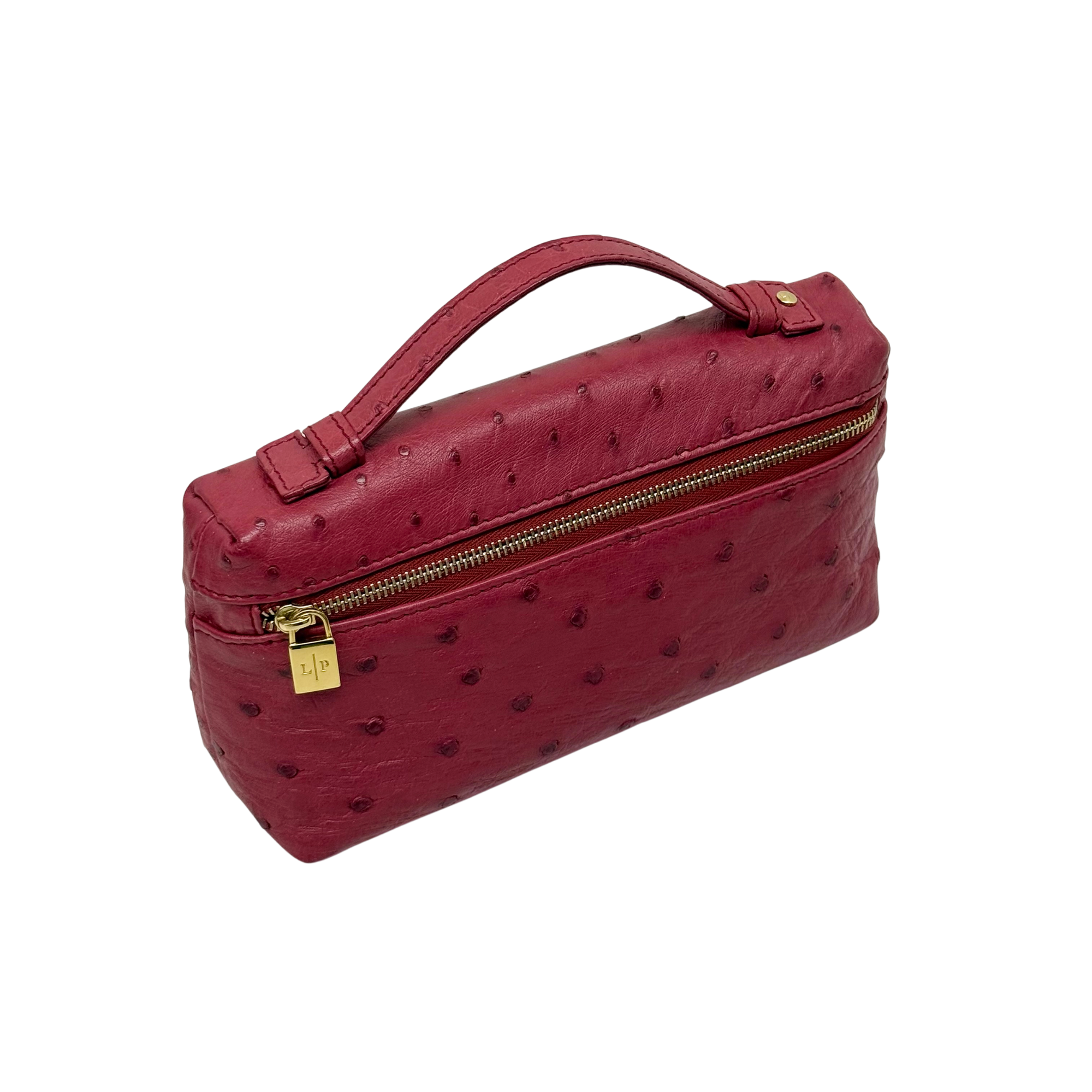 Loro Piana Light Pomegranate Ostrich L19 Pouch (pre-owned)