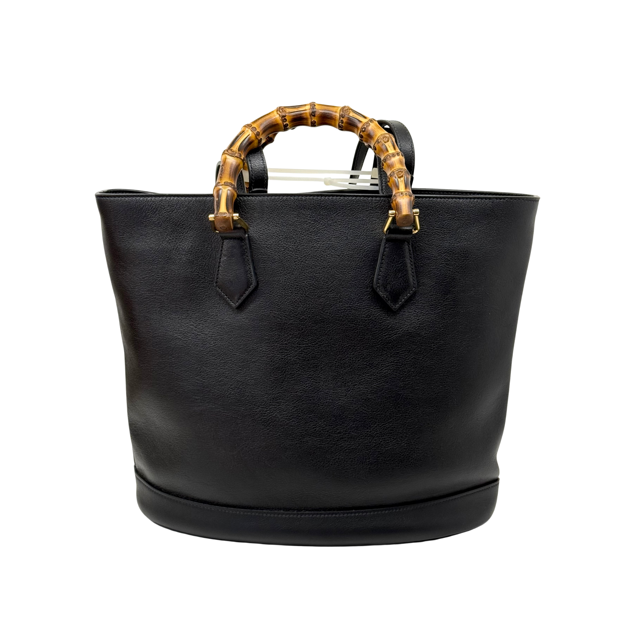 Gucci black bamboo-handle leather tote bag(pre-owned)