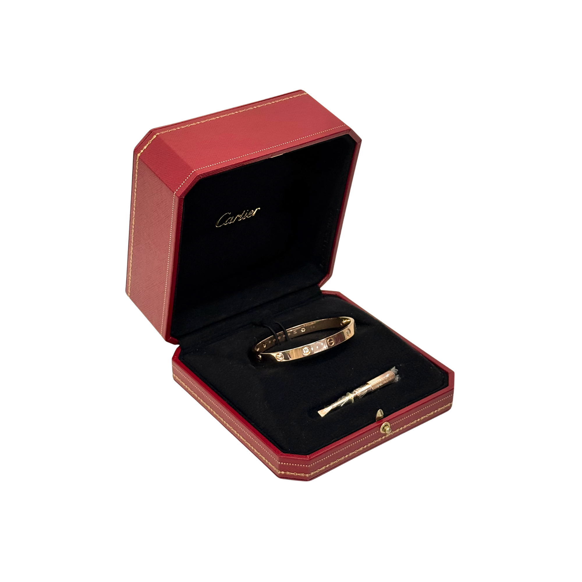 Cartier Love Bracelet, Classic Model, Brushed, 4 Diamonds (pre-owned)