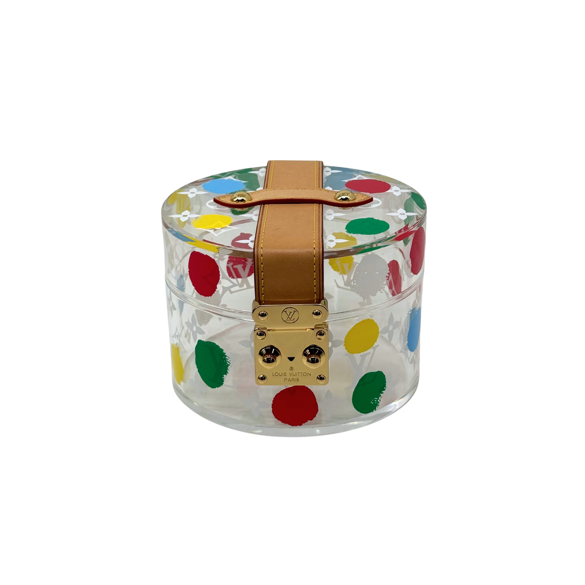 Louis Vuitton x Yayoi Kusama Painted Dots Scott Box in transparent plexiglass (brand new - vintage)