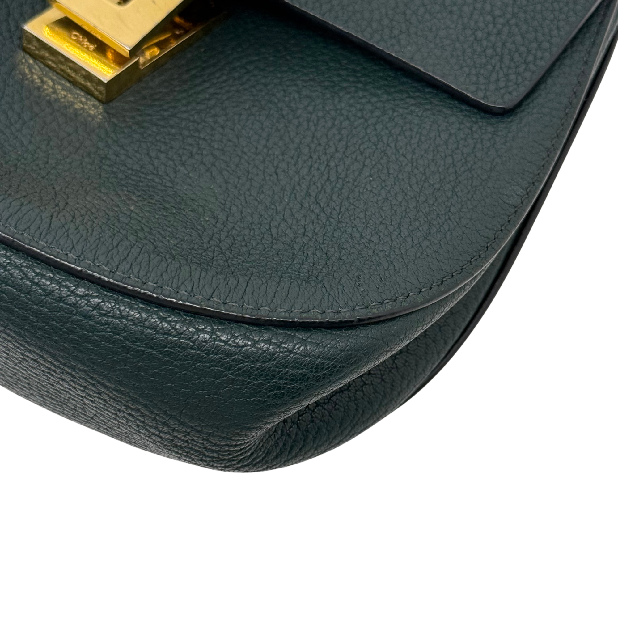 Chloe Green Leather Medium Drew Shoulder Bag (pre-owned)
