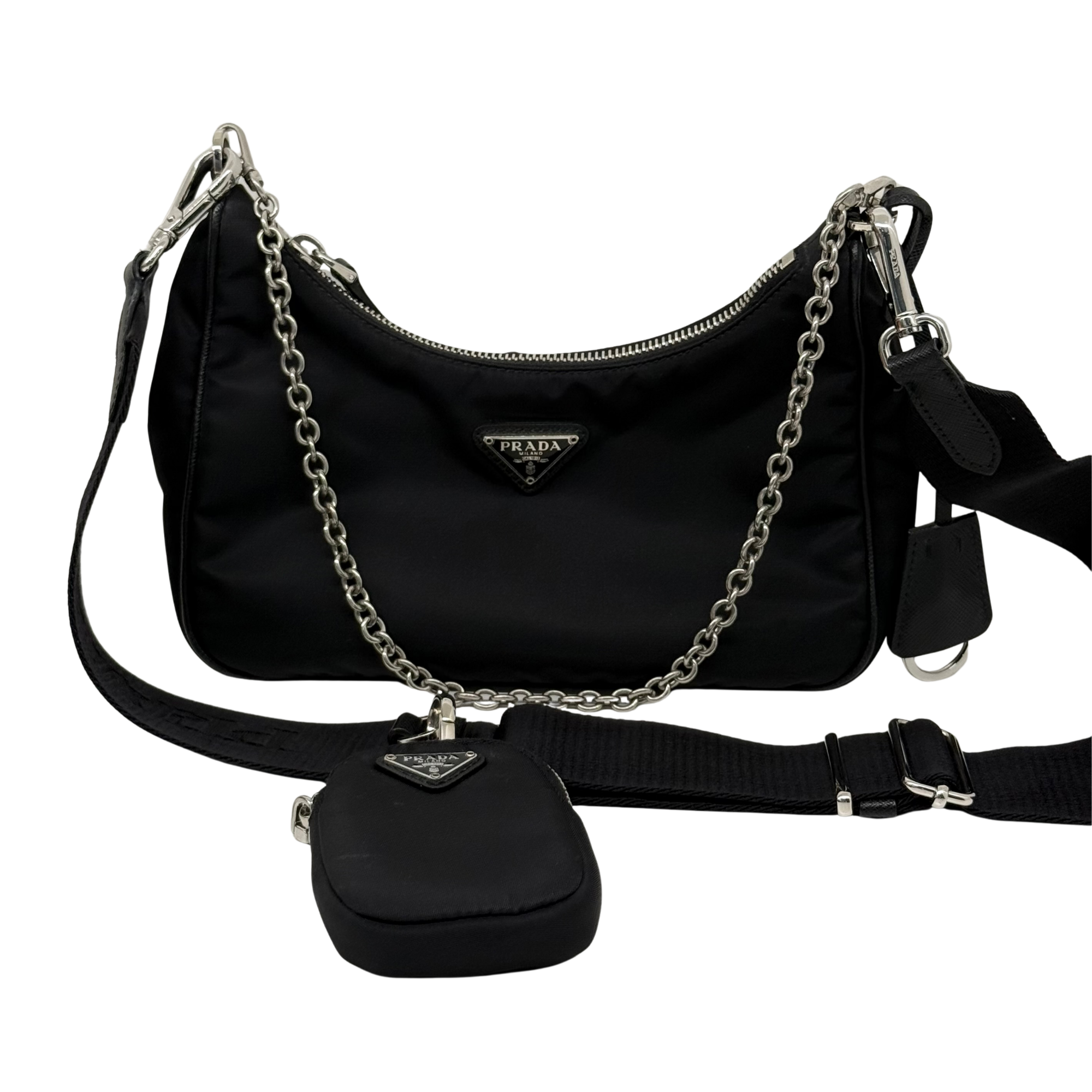 Prada black Re-Edition 2005 Shoulder Bag in Re-Nylon (pre-owned)