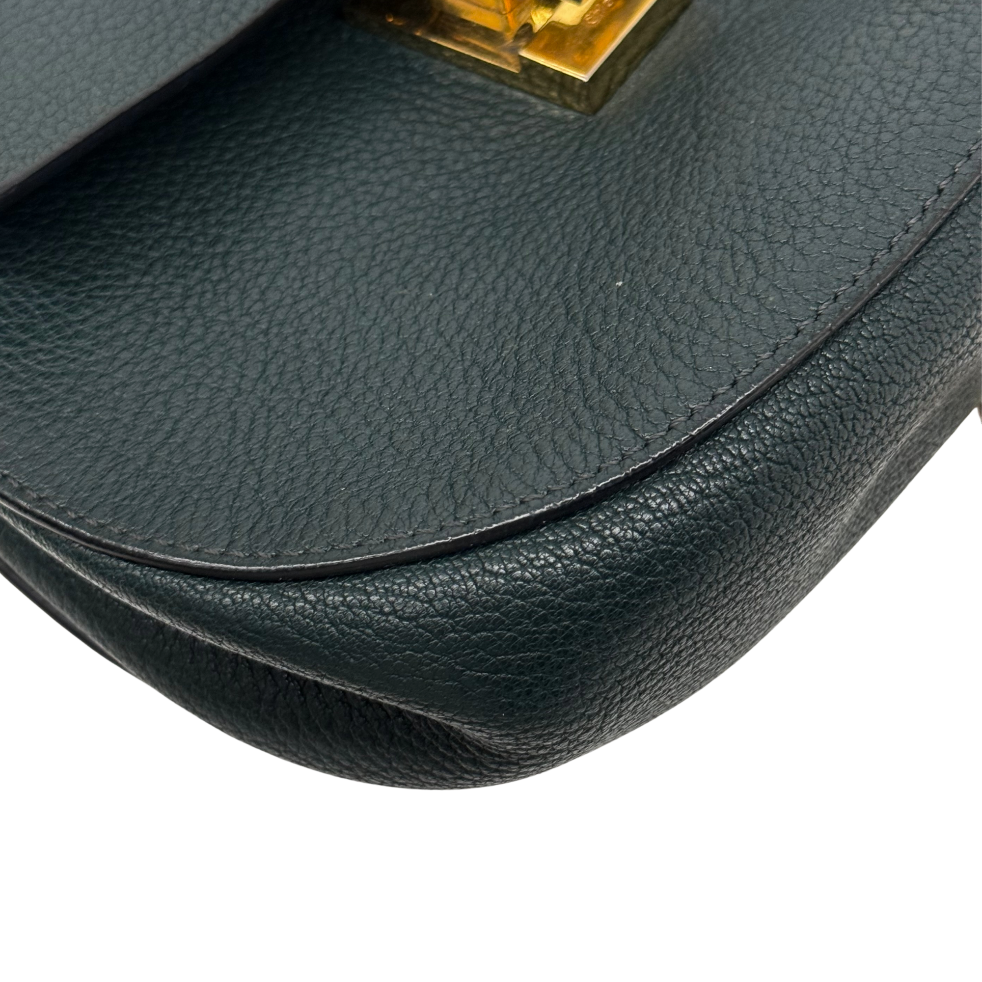 Chloe Green Leather Medium Drew Shoulder Bag (pre-owned)