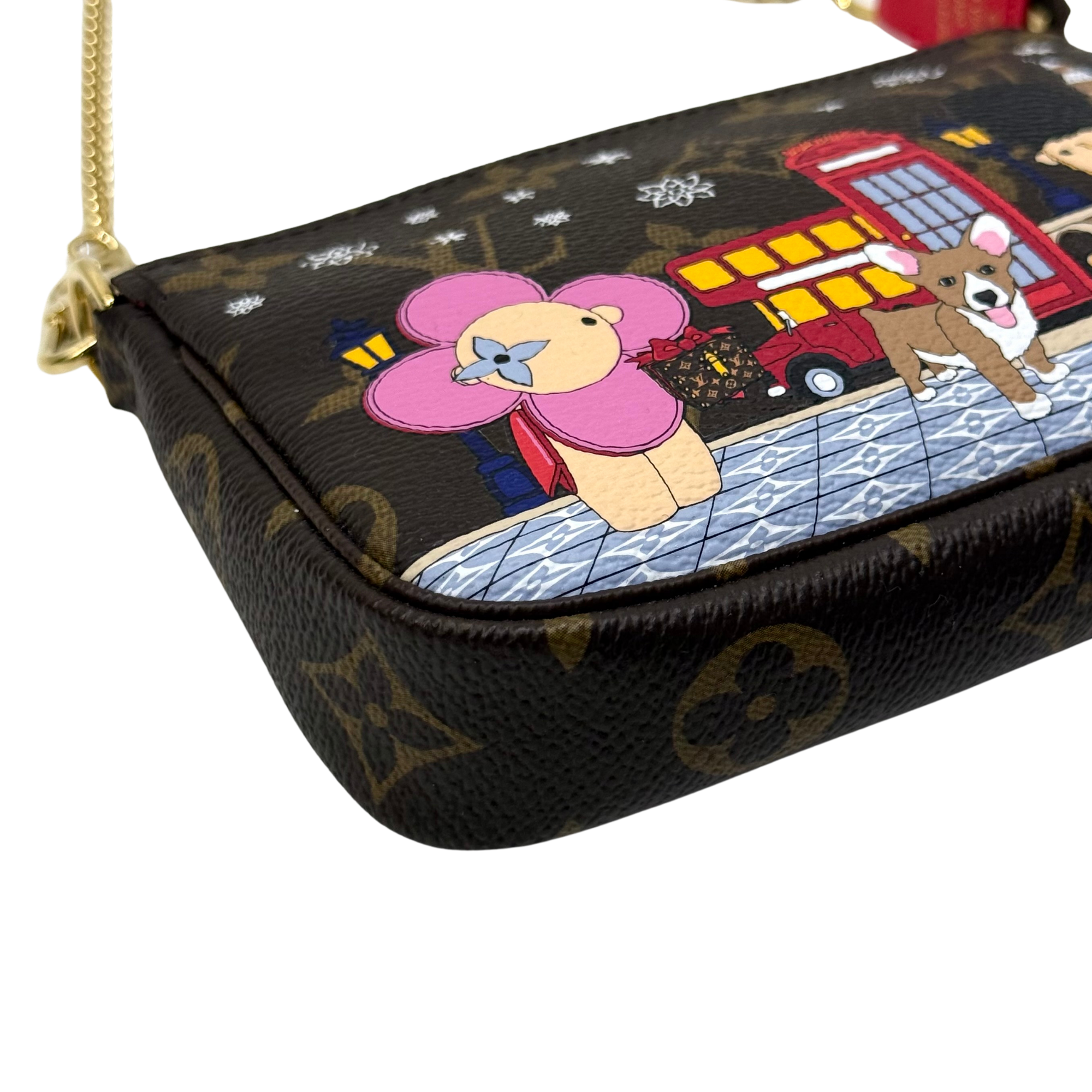 Louis Vuitton Monogram Christmas Animation London Pochette Accessories Mini clutch bag (pre-owned)