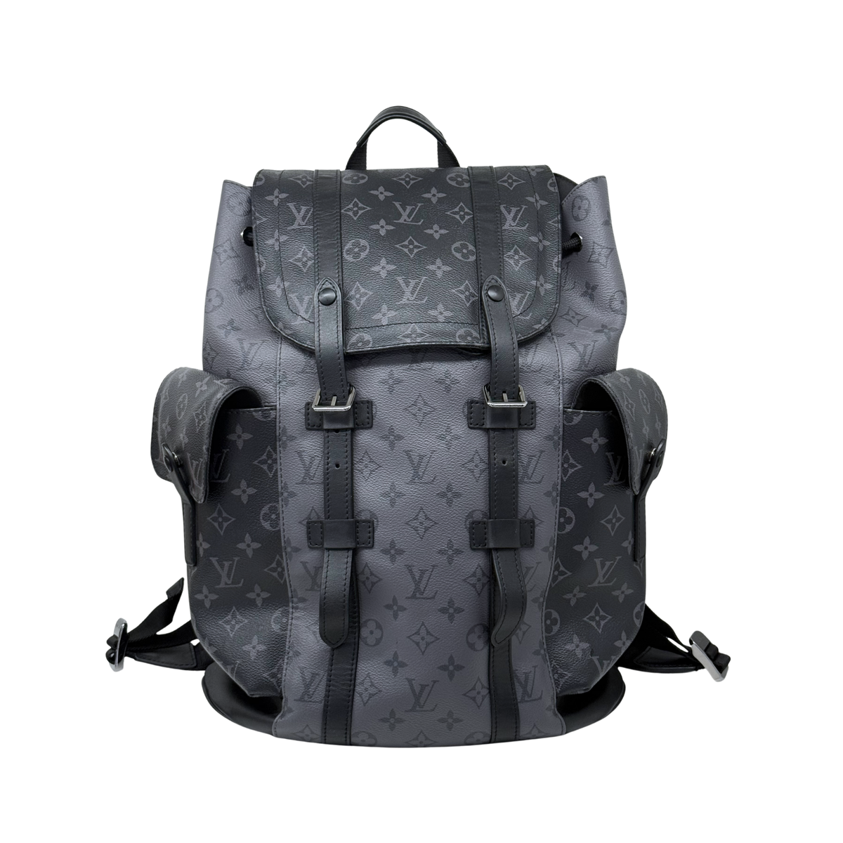 Louis Vuitton Christopher GM Eclipse Monogram Canvas PVC Leather Backpack Bag (pre-owned)