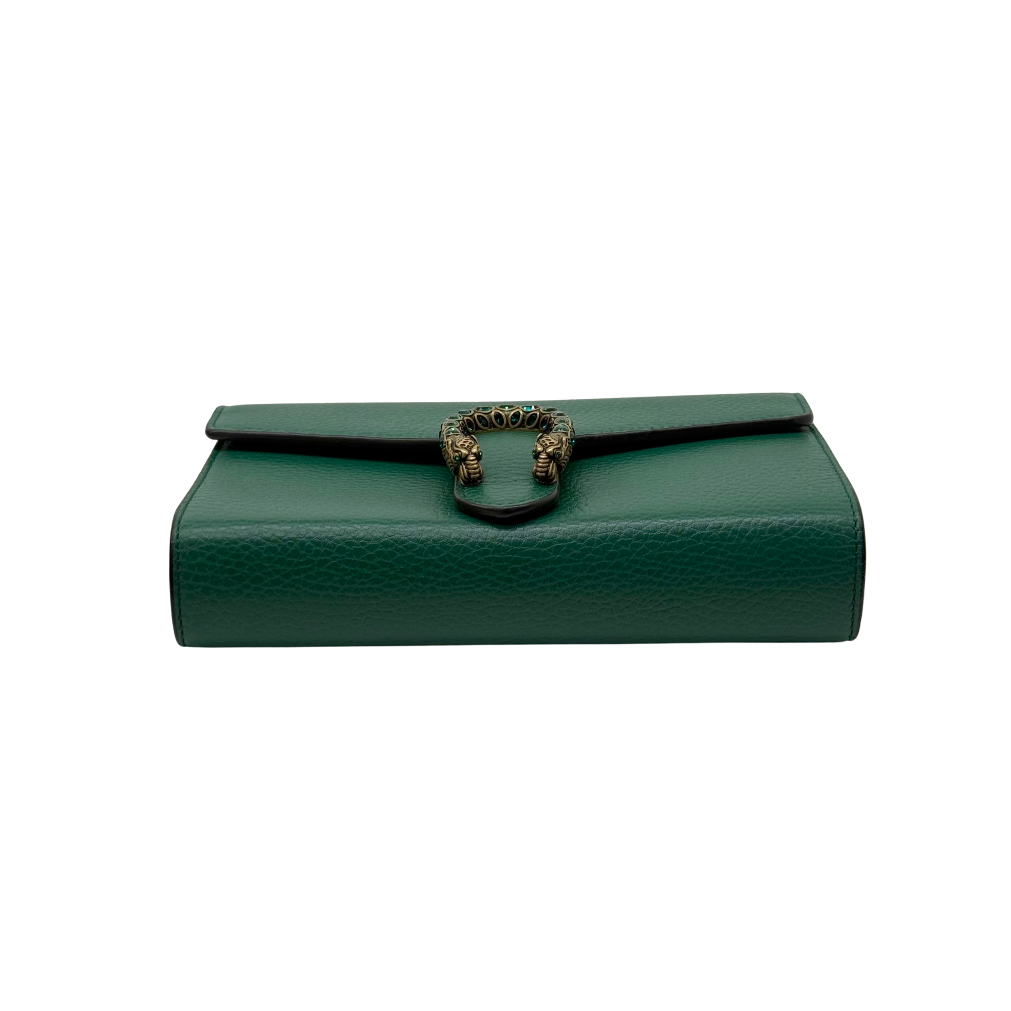 Gucci Calfskin Dionysus Wallet on Chain crossbody Green (brand new)