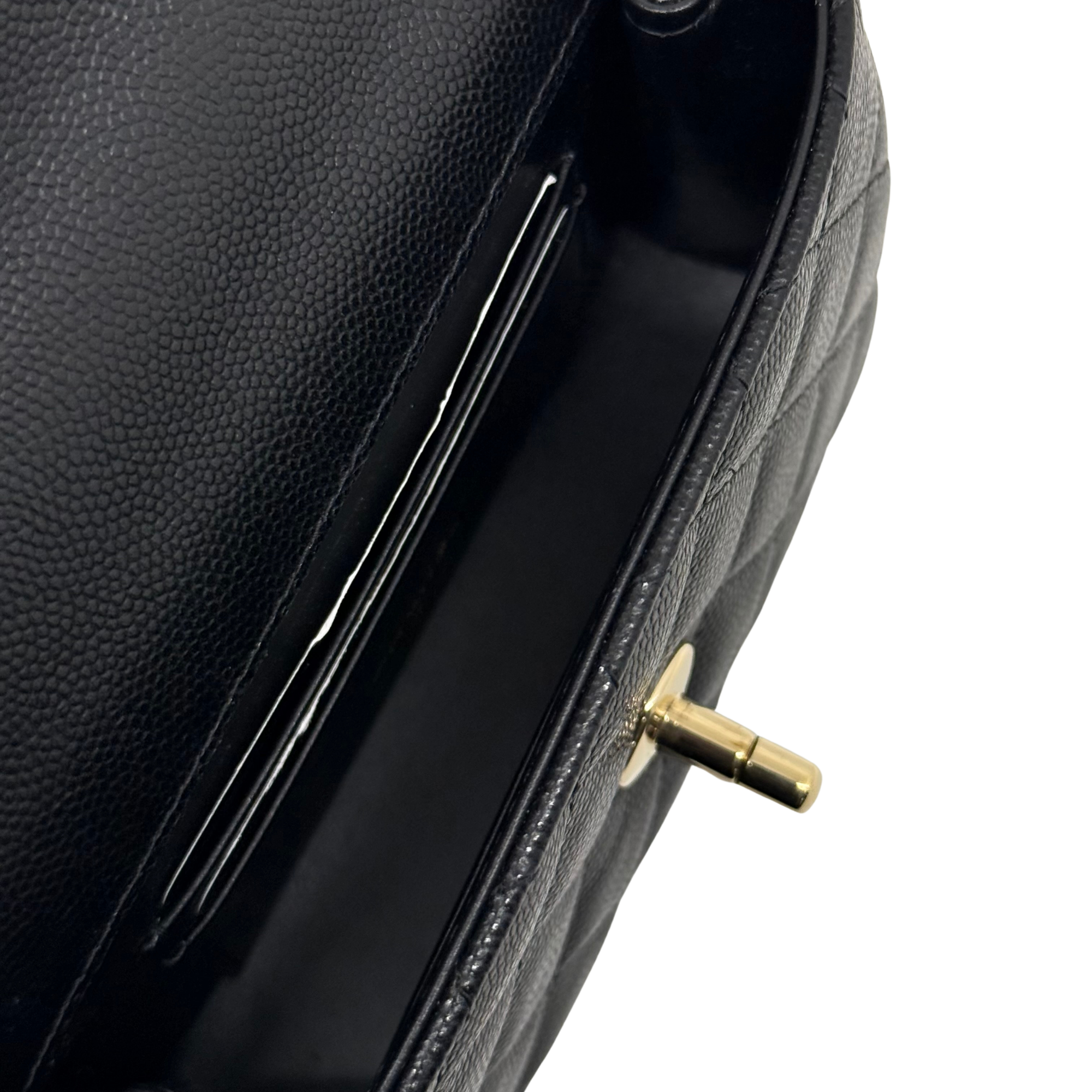 Chanel top handle black caviar