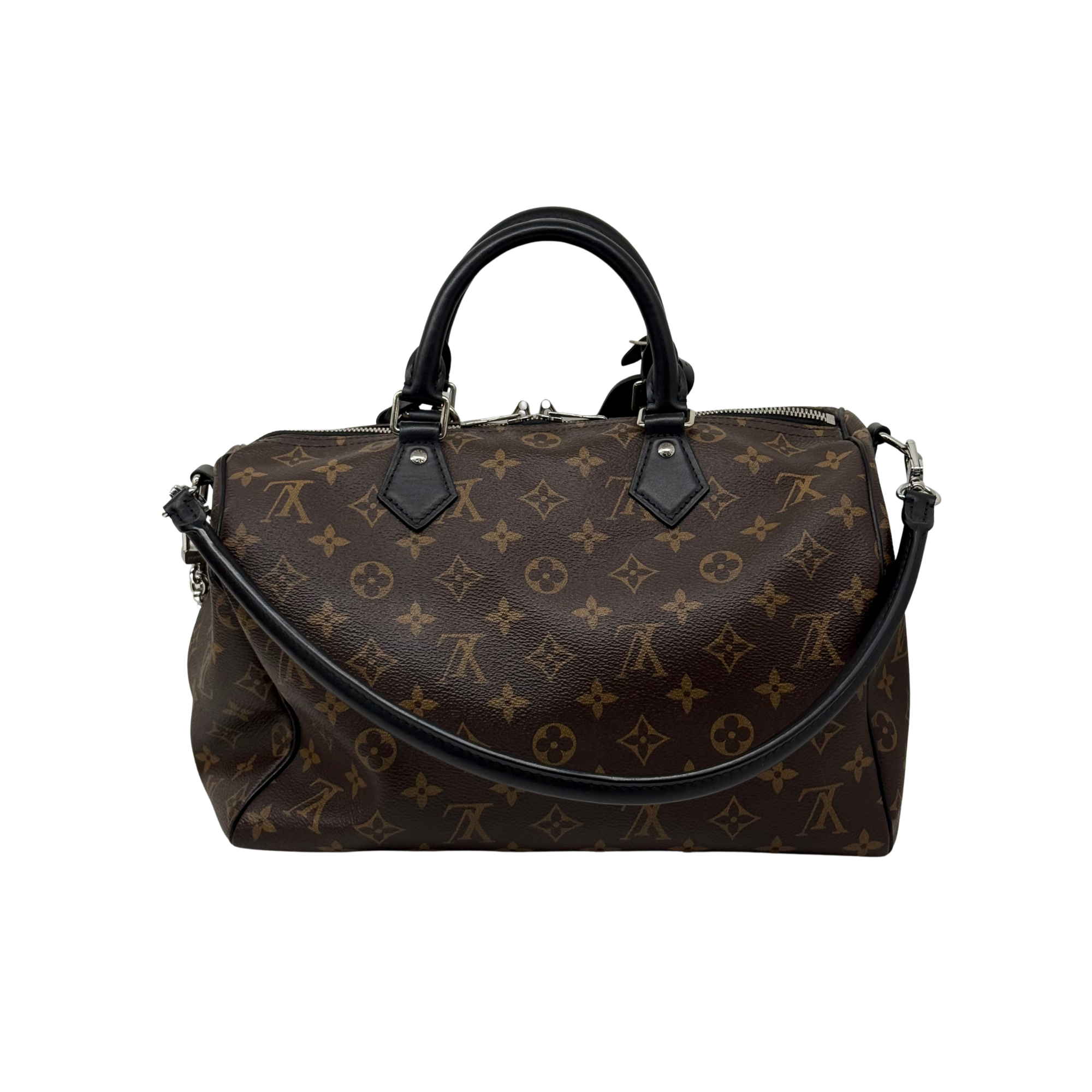 Louis Vuitton pre-owned monogram duffel bag with leather top handles and metal hardware